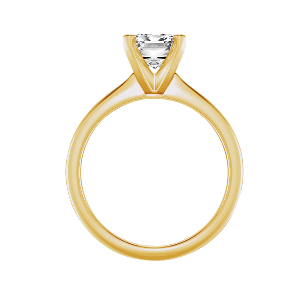 Gleaming Edge - Emerald Diamond  in Silver 925 Ring with Gold Vermeil  2.00 ct