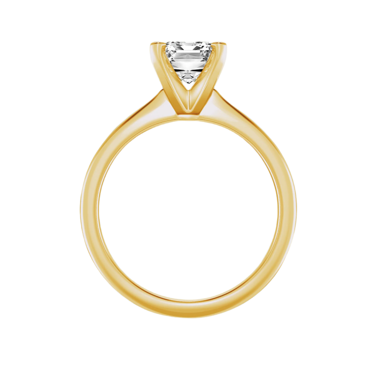 Gleaming Edge - Emerald Diamond  in Silver 925 Ring with Gold Vermeil  2.00 ct