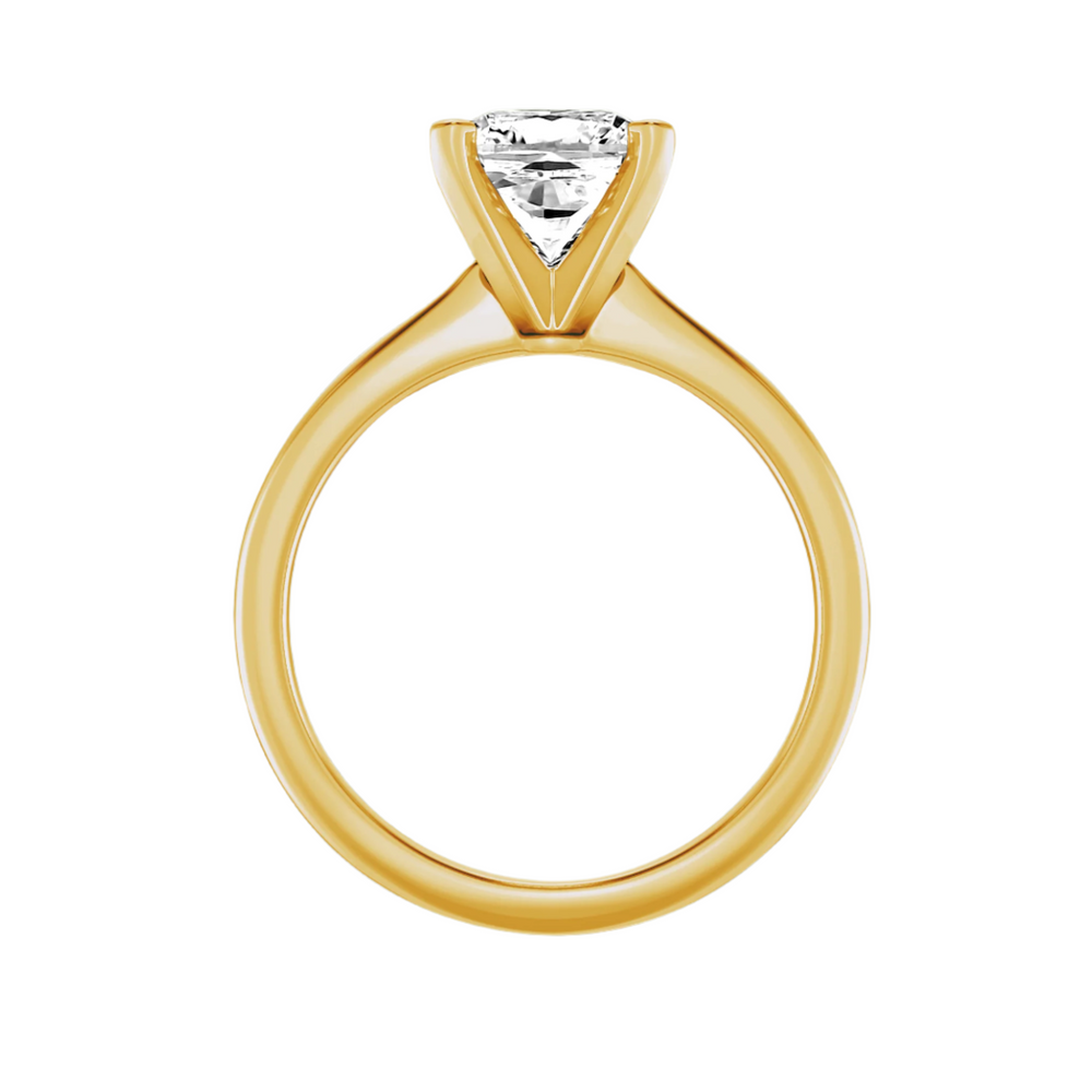 Gleaming Edge - Cushion Diamond in Silver 925 Ring with Gold Vermeil