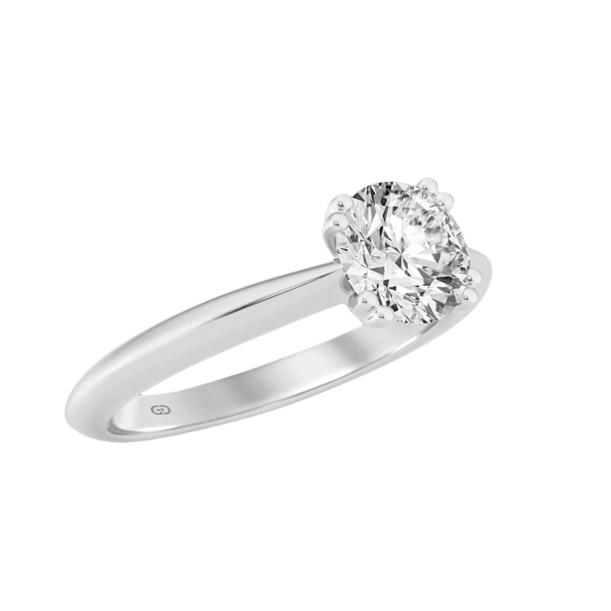 Shielded Brilliance Round Brilliant Cut Solitaires in Silver 925 Ring with Gold Vermeil Plated