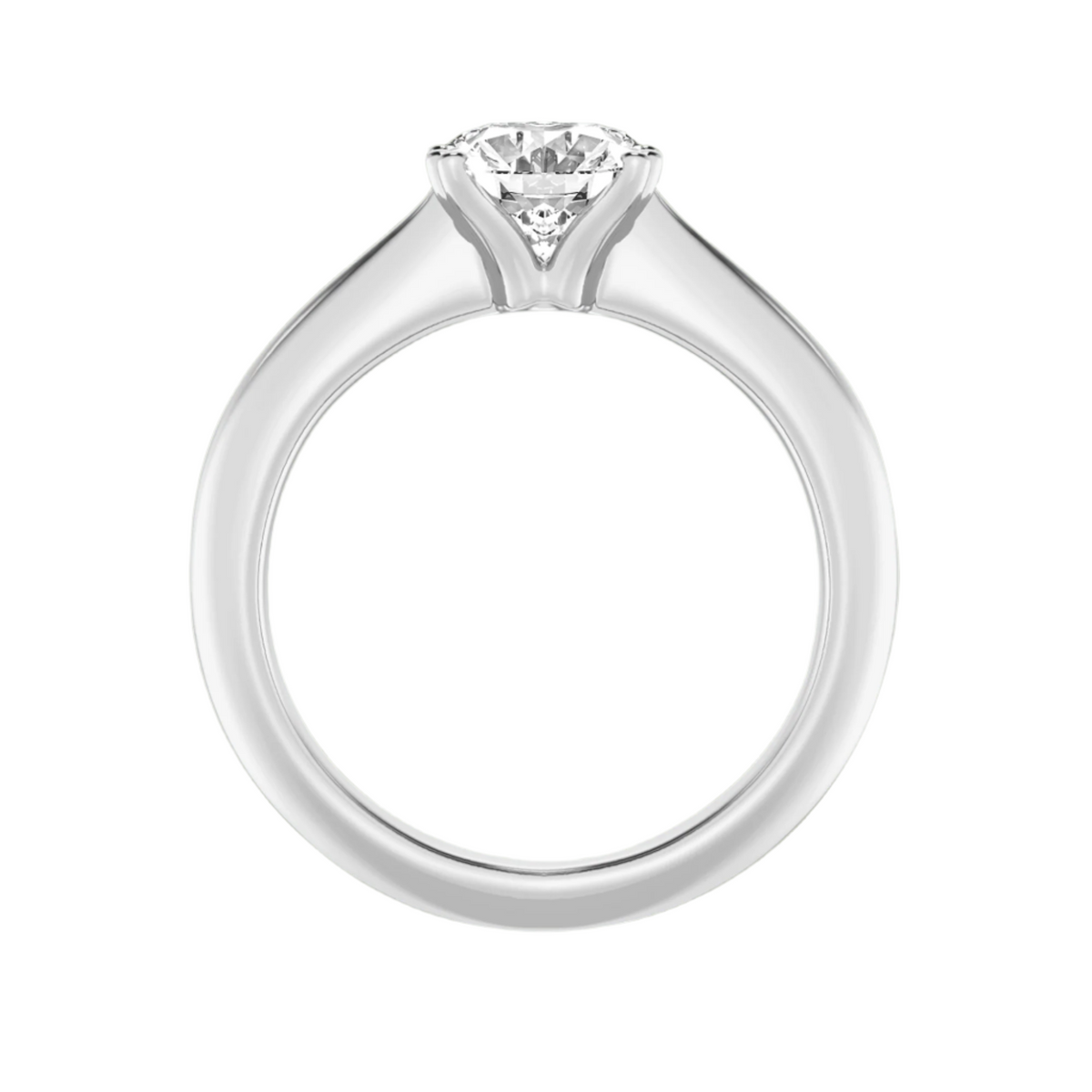 Shielded Oval Cut Diamond in Silver 925 Ring with Gold Vermeil