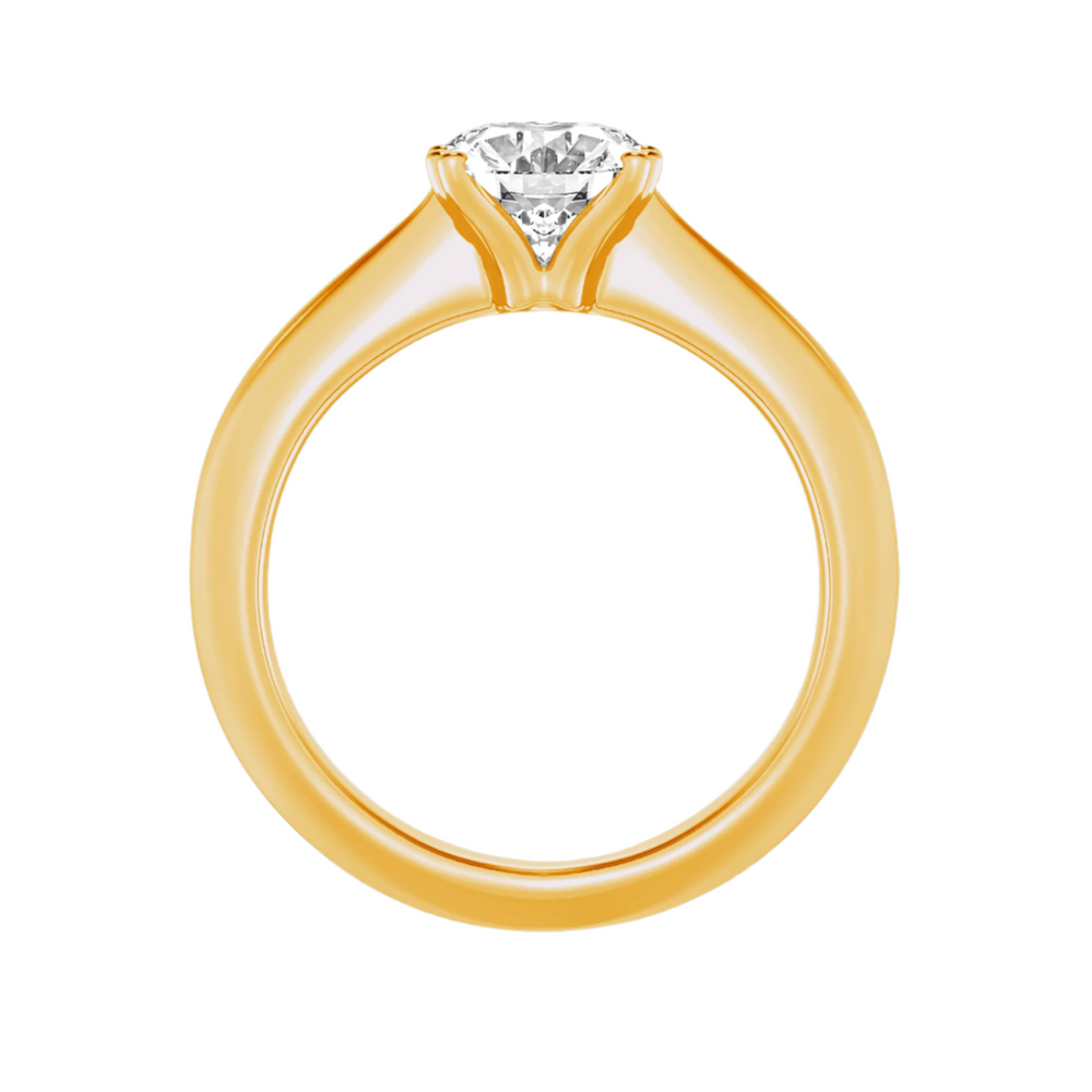 Shielded Oval Cut Diamond in Silver 925 Ring with Gold Vermeil