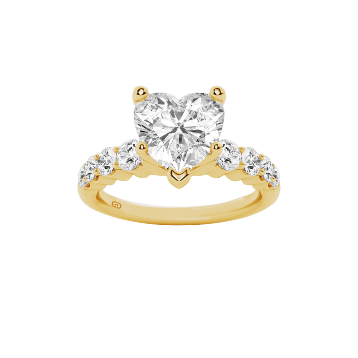Celestial Grace Heart Cut Solitaires - Ring 10kt Gold