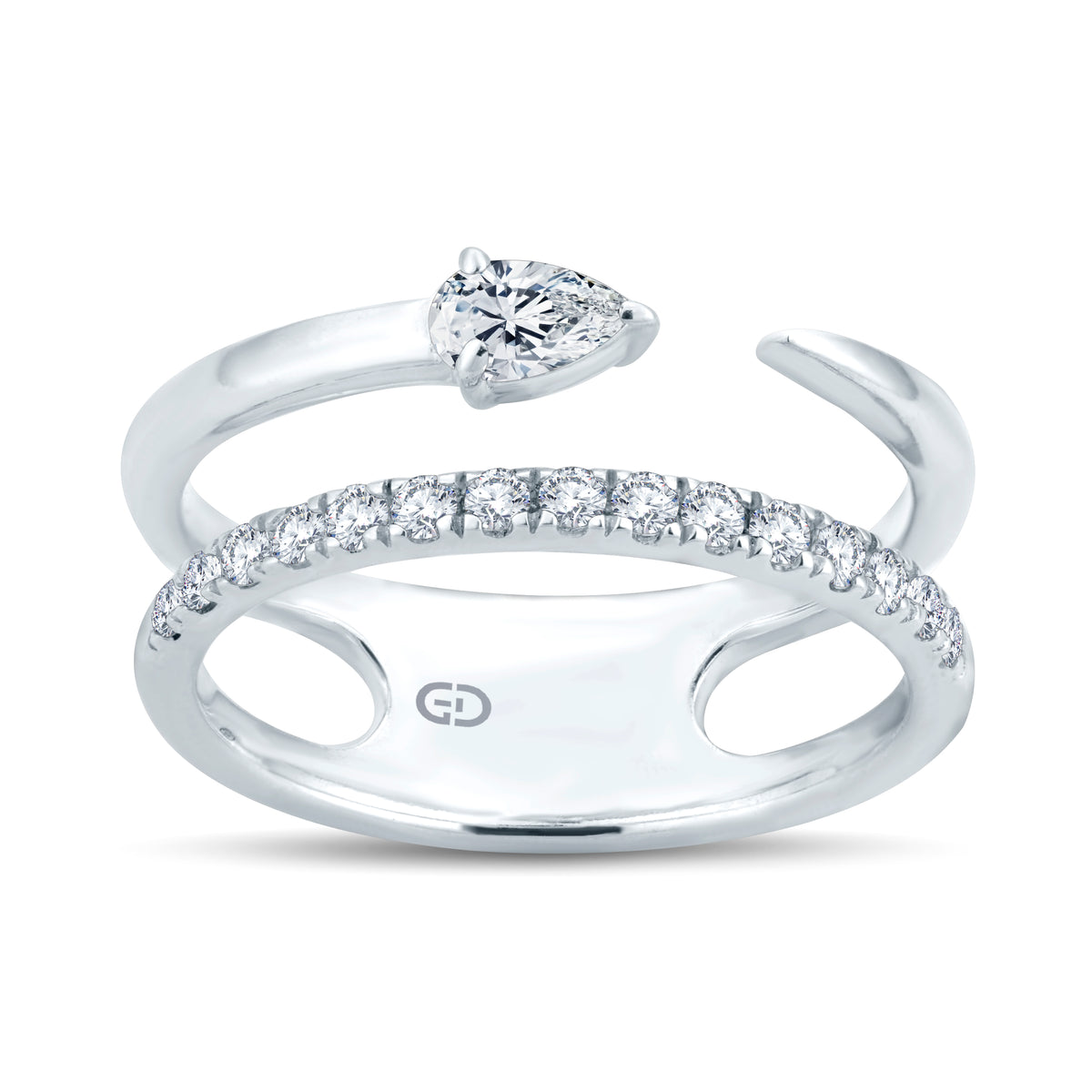 Experience modern sophistication with this stunning 0.20ct  Pear Cut solitaire Fashion lab-grown diamond ring.
