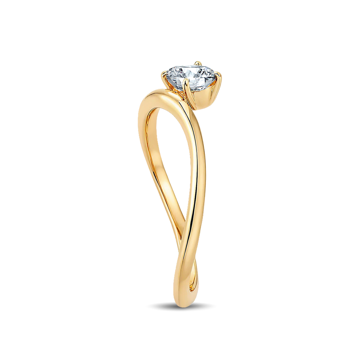 Sleek Curved Band 0.30ct Oval Lab-Grown Diamond Ring