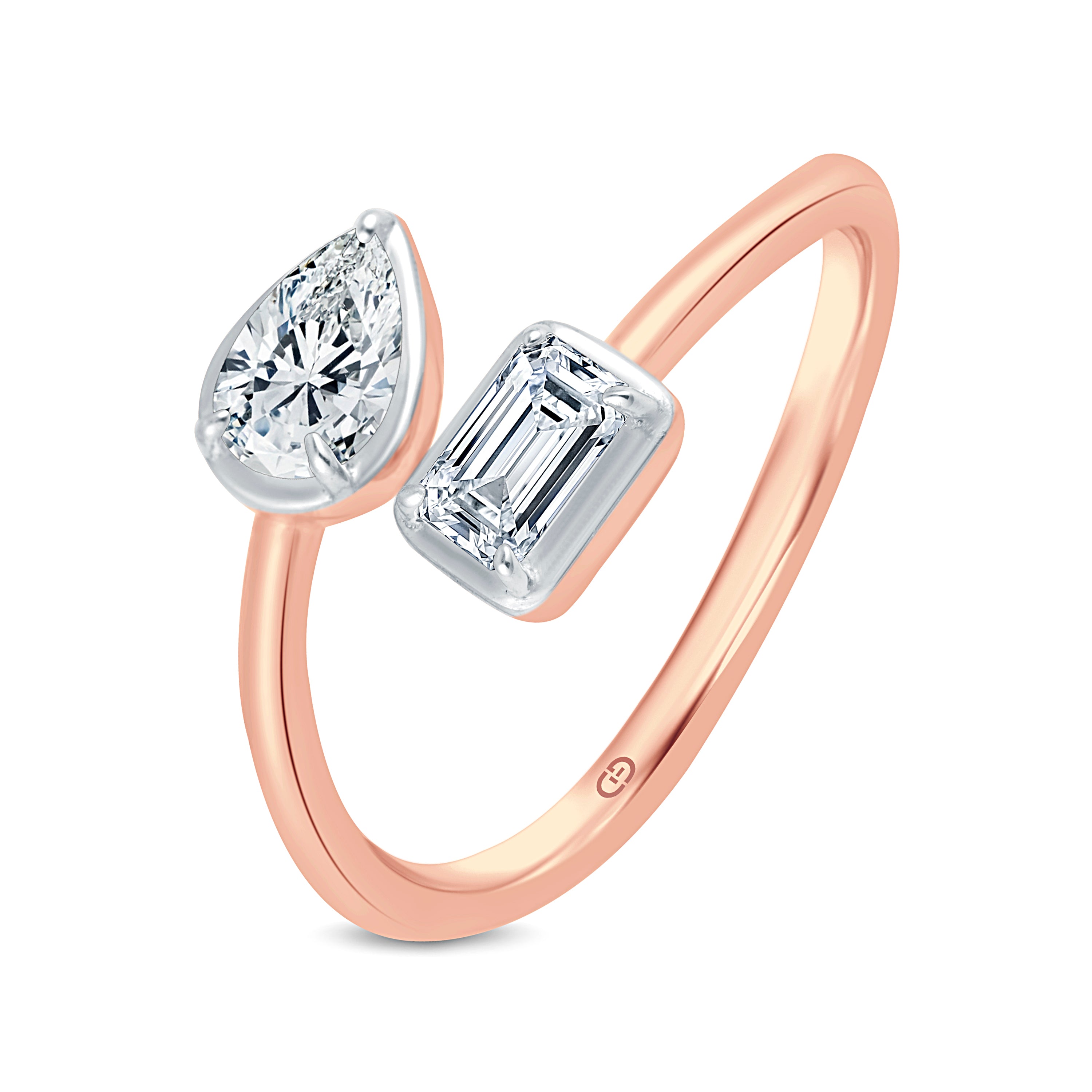 The Modern Embrace Bypass Ring | Sustainable 0.60 Carat Diamonds by GrownńDiva