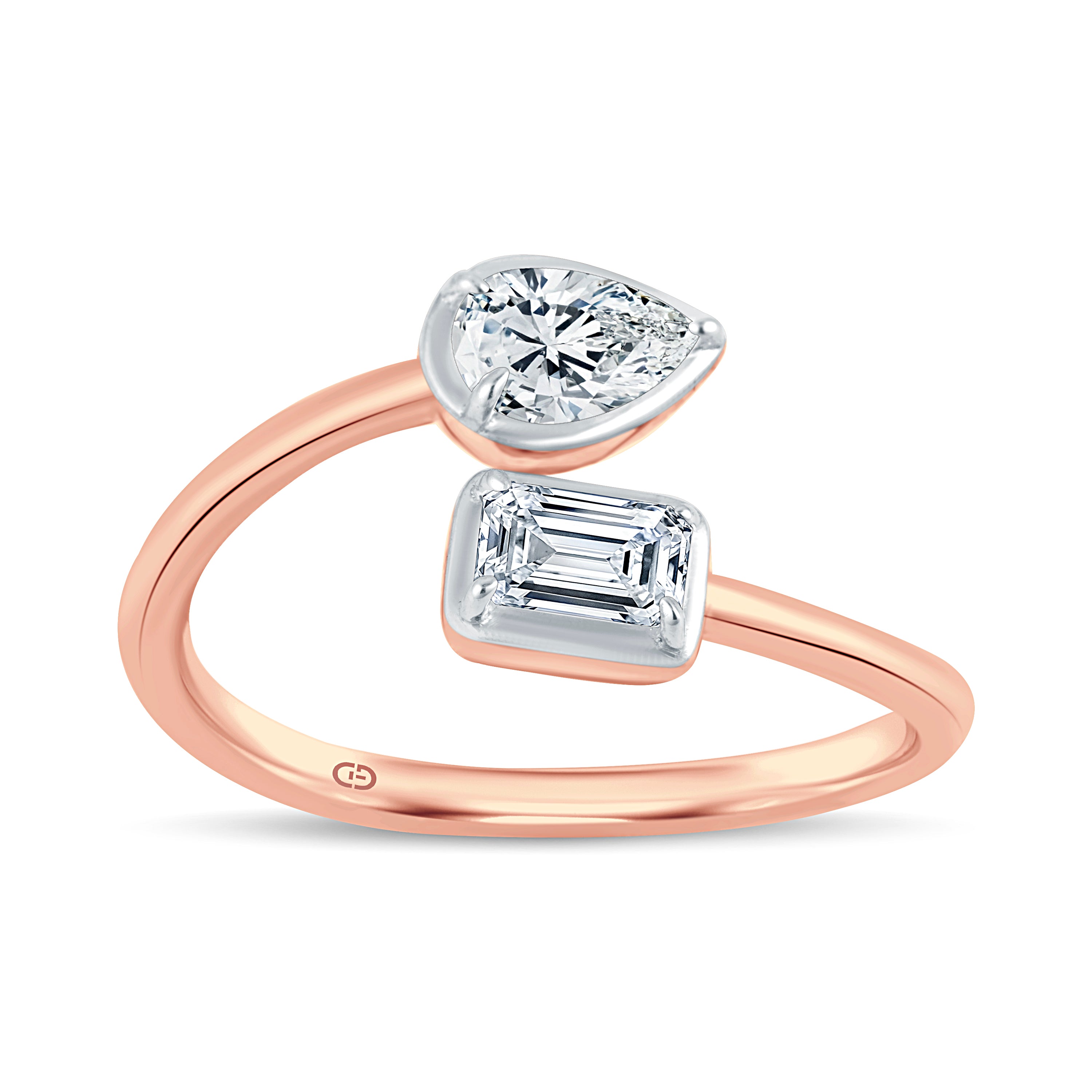 The Modern Embrace Bypass Ring | Sustainable 0.60 Carat Diamonds by GrownńDiva