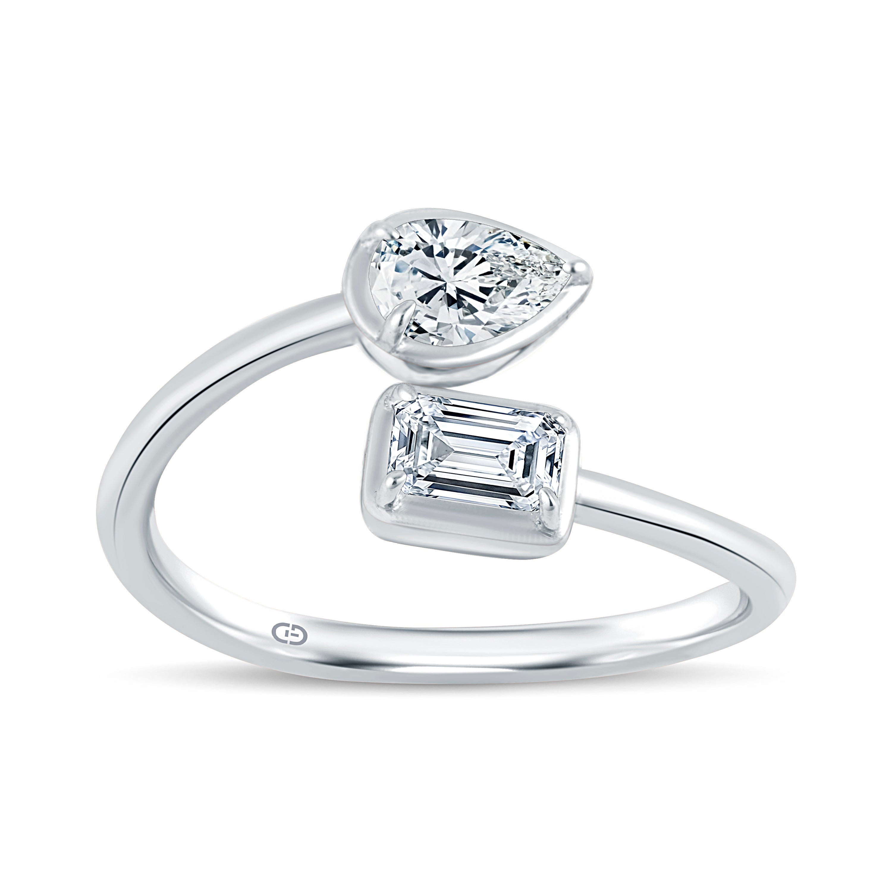 The Modern Embrace Bypass Ring | Sustainable 0.60 Carat Diamonds by GrownńDiva