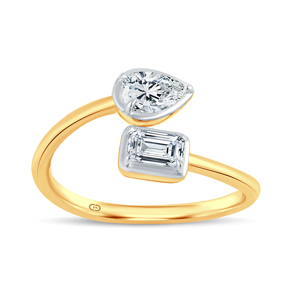 The Modern Embrace Bypass Ring | Sustainable 0.60 Carat Diamonds by GrownnDiva