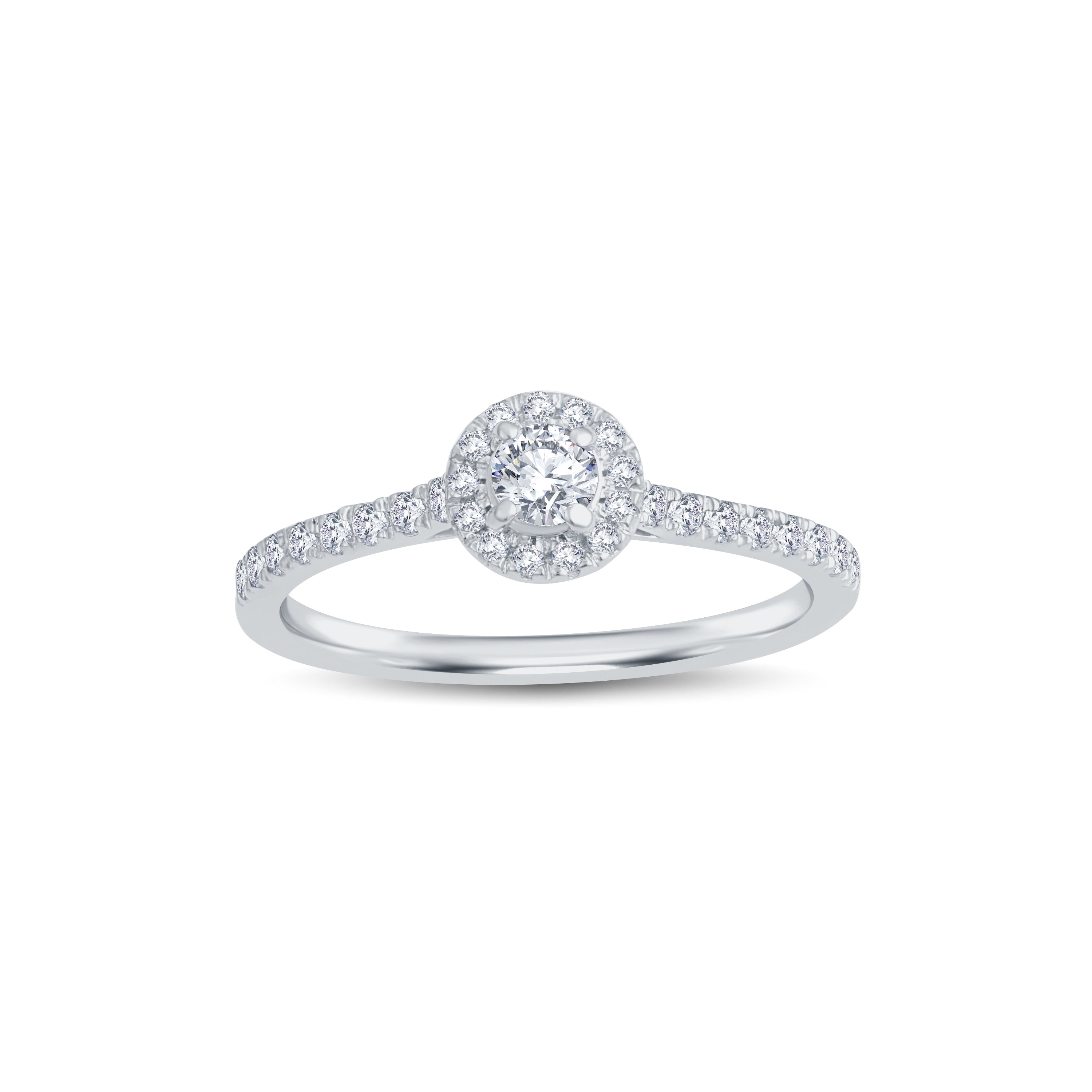 The Brilliant Halo Solitaire Ring from GrownńDiva with a 0.20 ct solitaire  | Sustainable Luxury