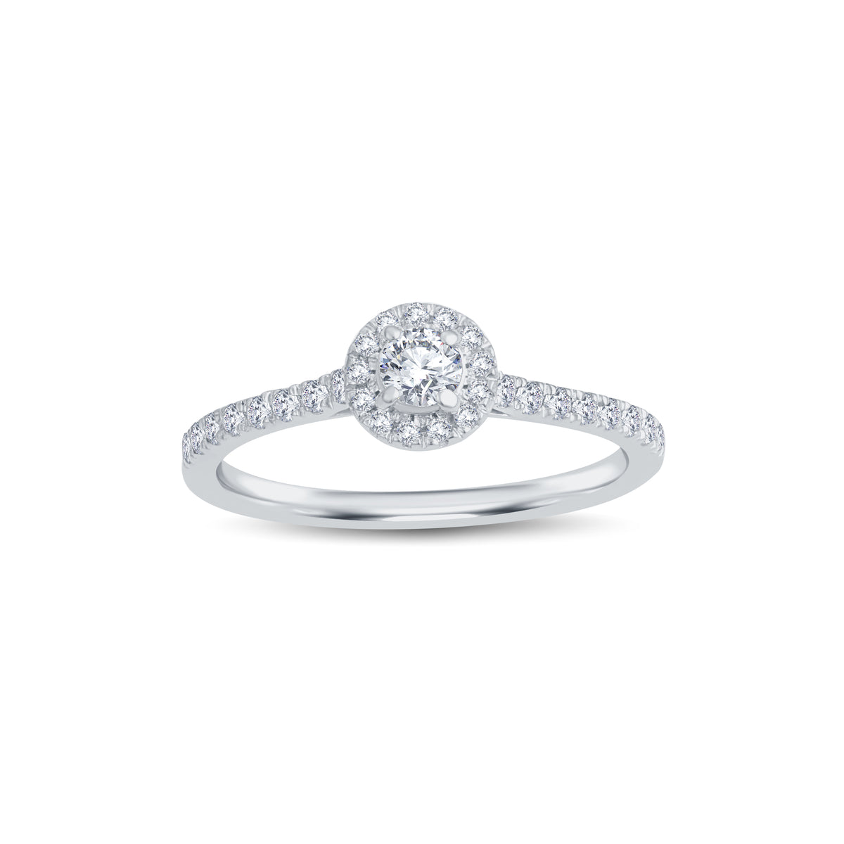 The Brilliant Halo Solitaire Ring from GrownnDiva with a 0.20 ct solitaire  | Sustainable Luxury