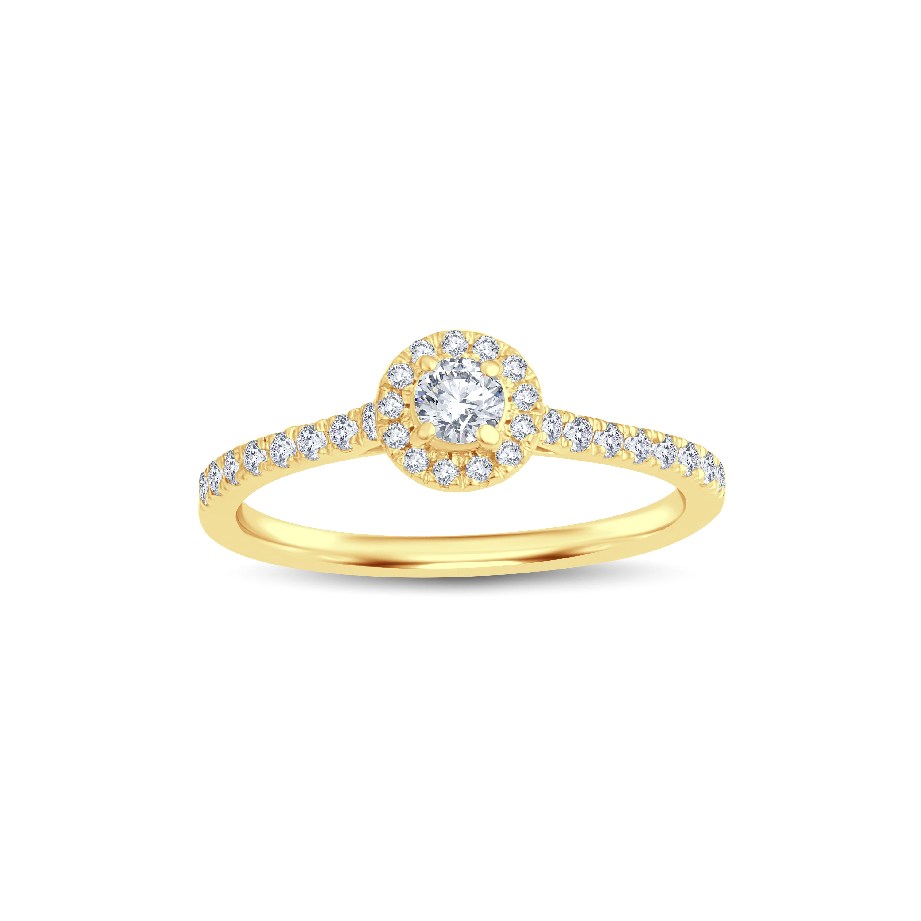 The Brilliant Halo Solitaire Ring from GrownńDiva with a 0.20 ct solitaire  | Sustainable Luxury