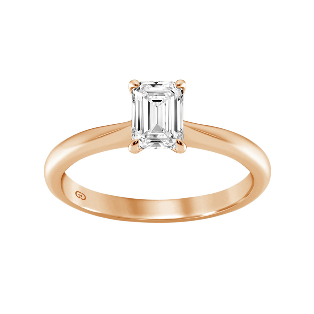 Classic Solitaires Ring - Emerald Shape in 10kt Gold - 2.00 cts