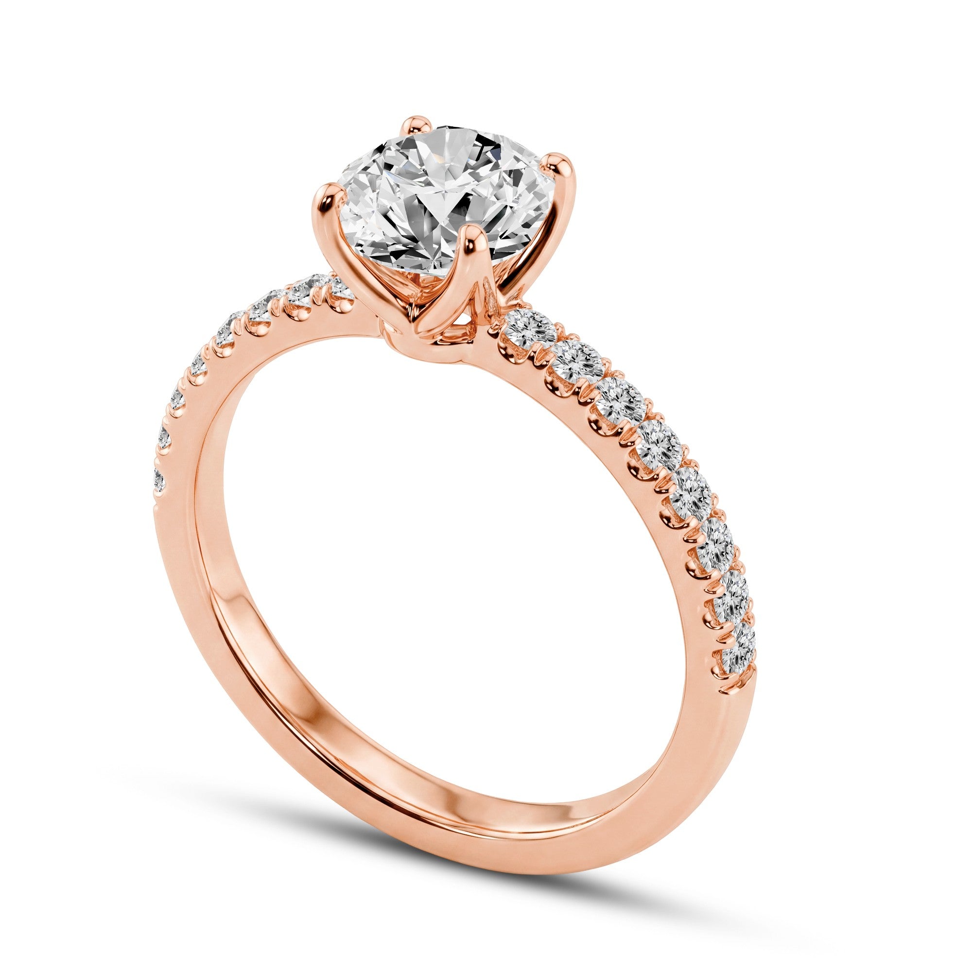1.26 CTW Round Lab-Grown Diamond Solitaire Ring in 18kt Gold Vermeil.GrownnDiva.