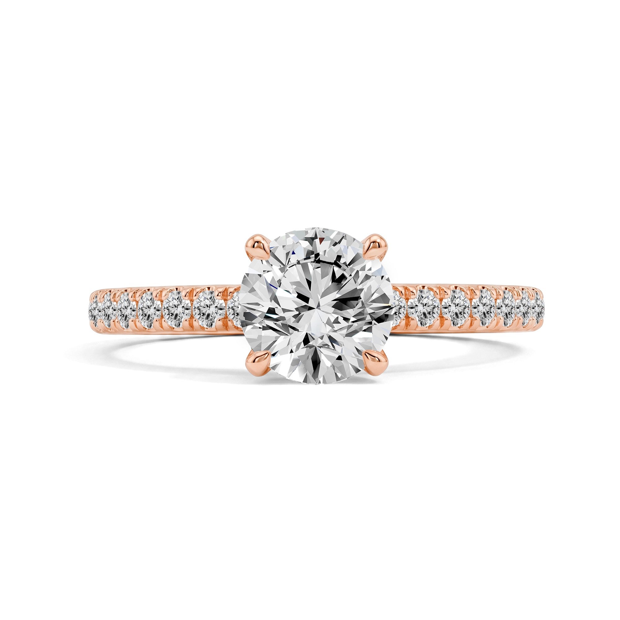 1.26 CTW Round Lab-Grown Diamond Solitaire Ring in 18kt Gold Vermeil.GrownnDiva.