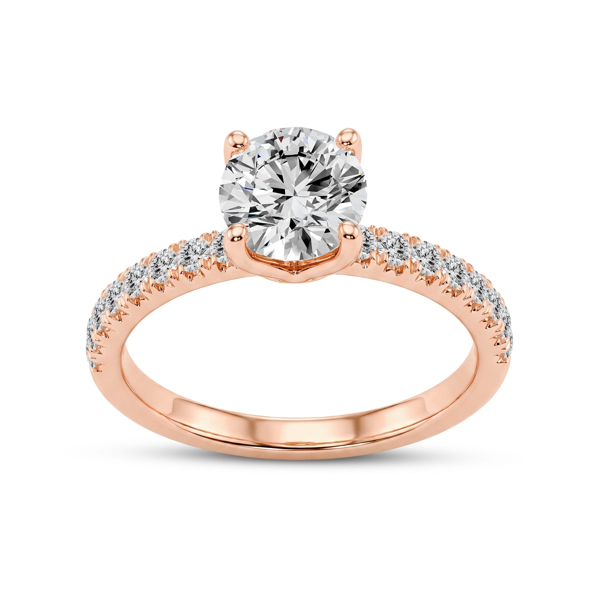 1.26 CTW Round Lab-Grown Diamond Solitaire Ring in 18kt Gold Vermeil.GrownnDiva.