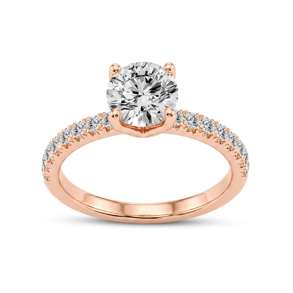 1.26 CTW Round Lab-Grown Diamond Solitaire Ring in 18kt Gold Vermeil.GrownnDiva.