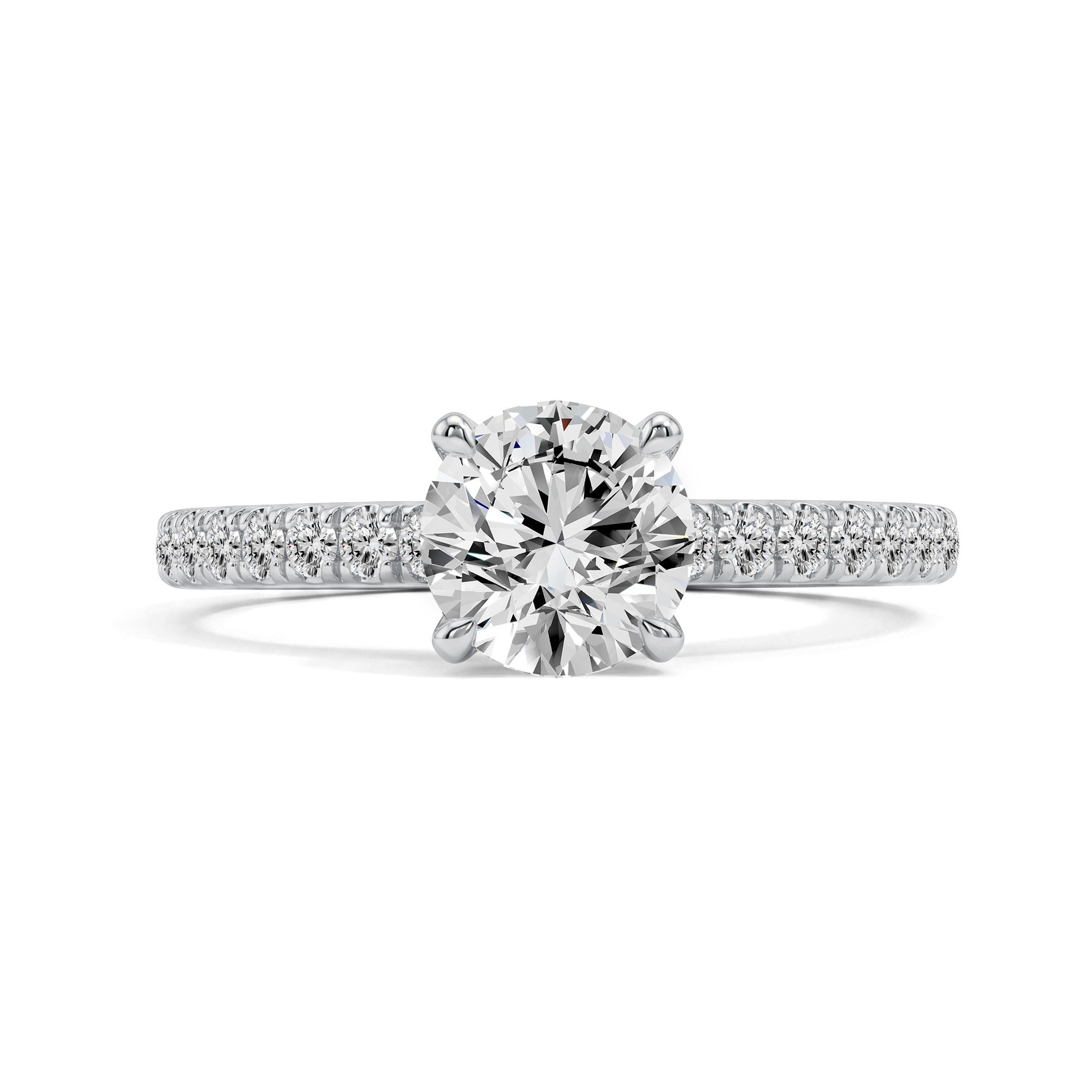 1.26 CTW Round Lab-Grown Diamond Solitaire Ring in 18kt Gold Vermeil.GrownnDiva.