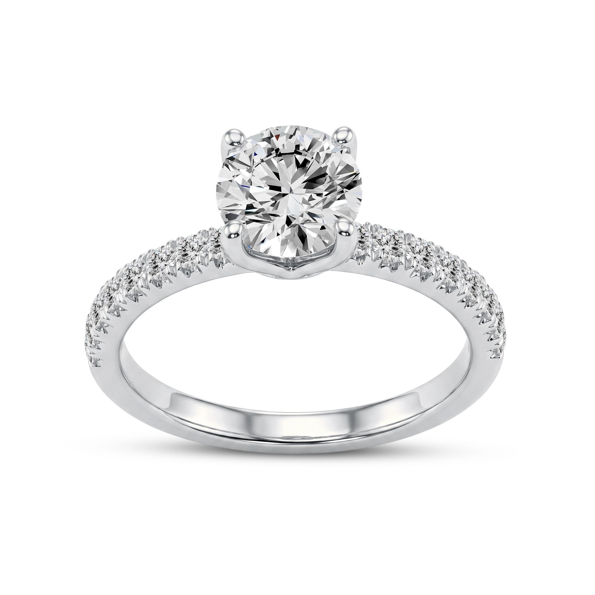 1.26 CTW Round Lab-Grown Diamond Solitaire Ring in 18kt Gold Vermeil.GrownnDiva.
