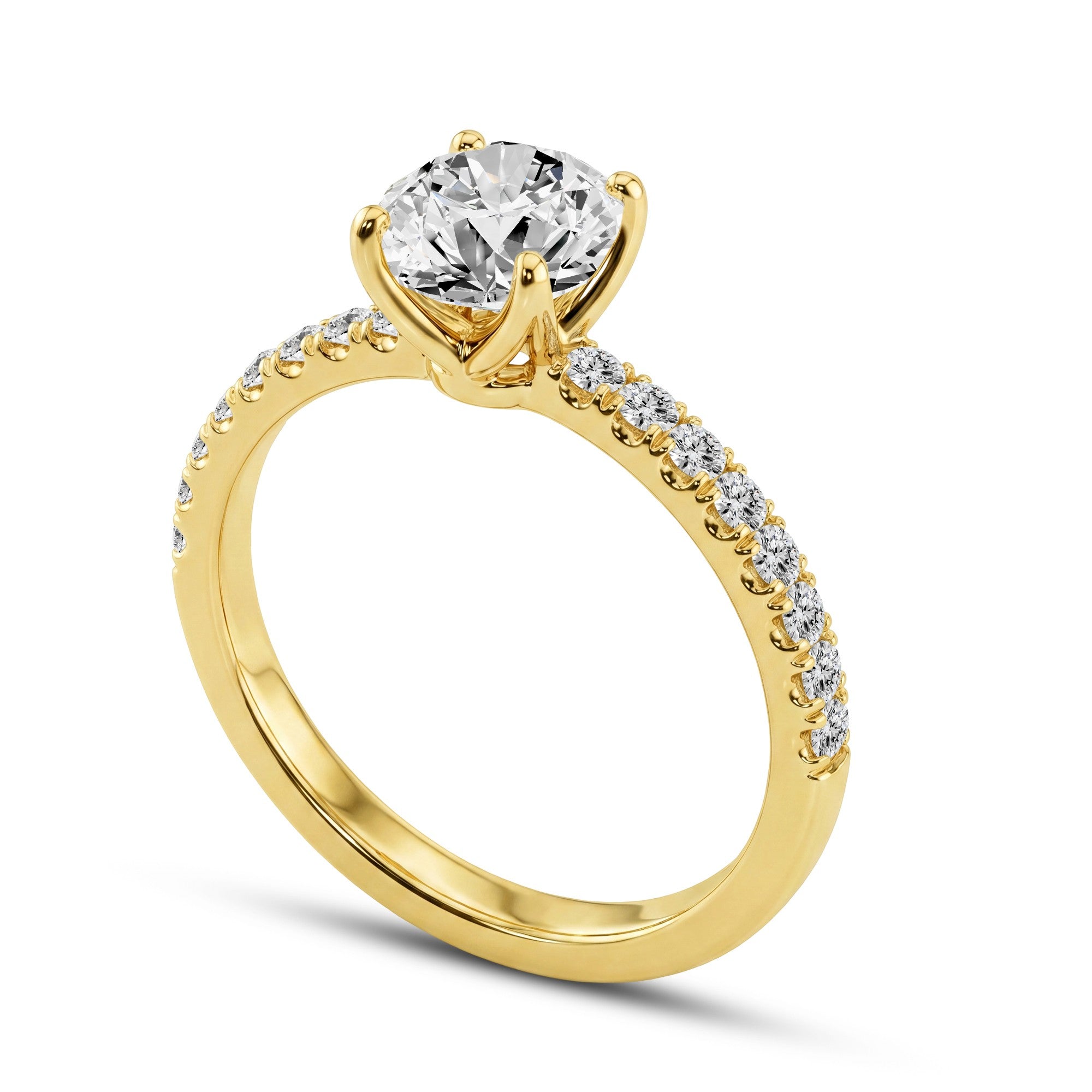 1.26 CTW Round Lab-Grown Diamond Solitaire Ring in 18kt Gold Vermeil.GrownnDiva.