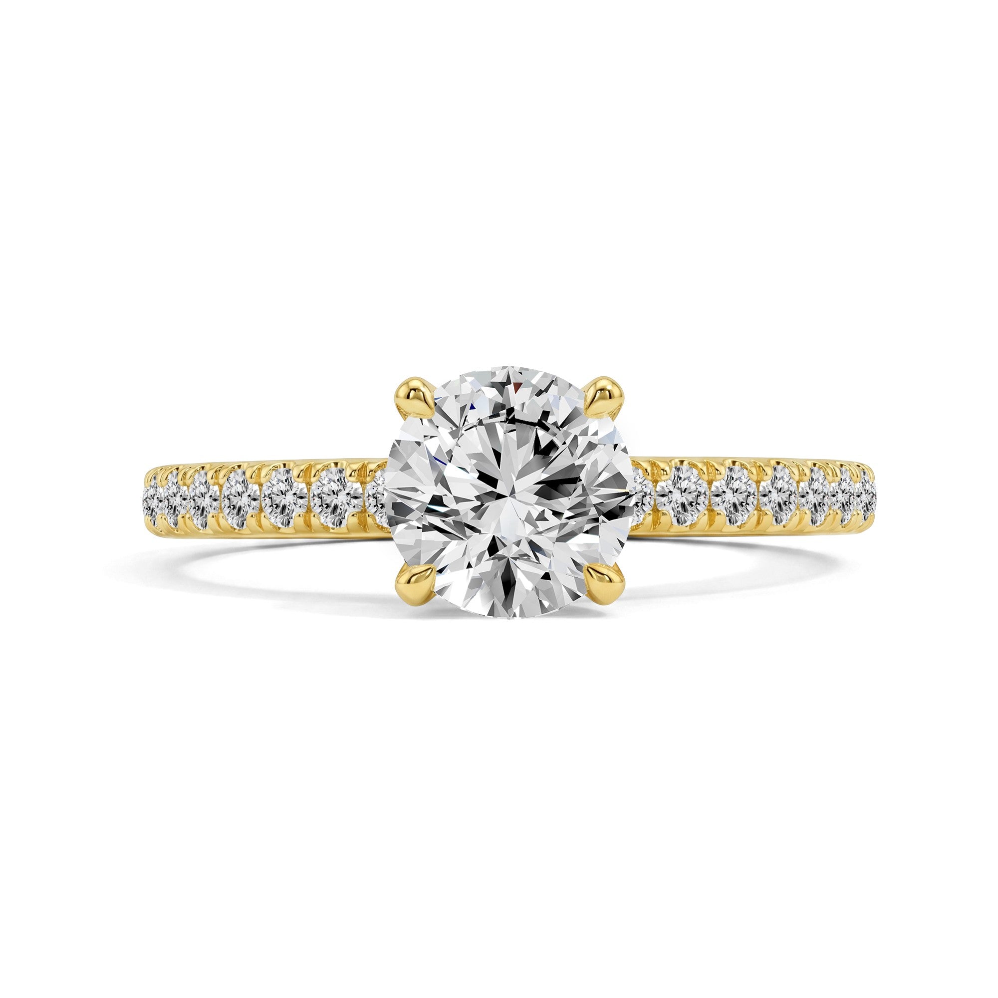 1.26 CTW Round Lab-Grown Diamond Solitaire Ring in 18kt Gold Vermeil.GrownnDiva.