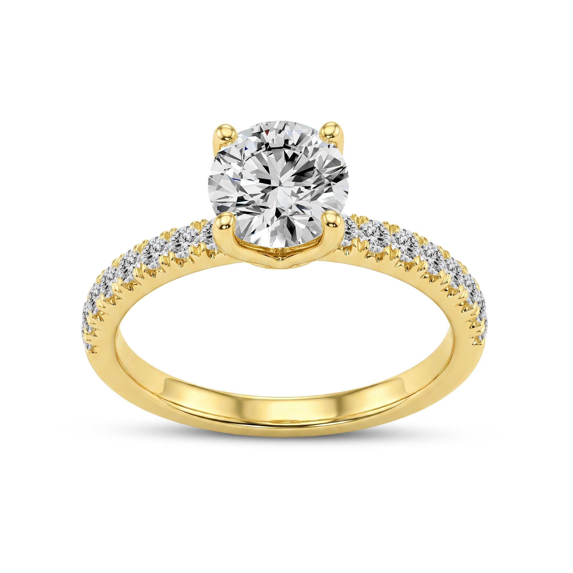 1.26 CTW Round Lab-Grown Diamond Solitaire Ring in 18kt Gold Vermeil.GrownnDiva.