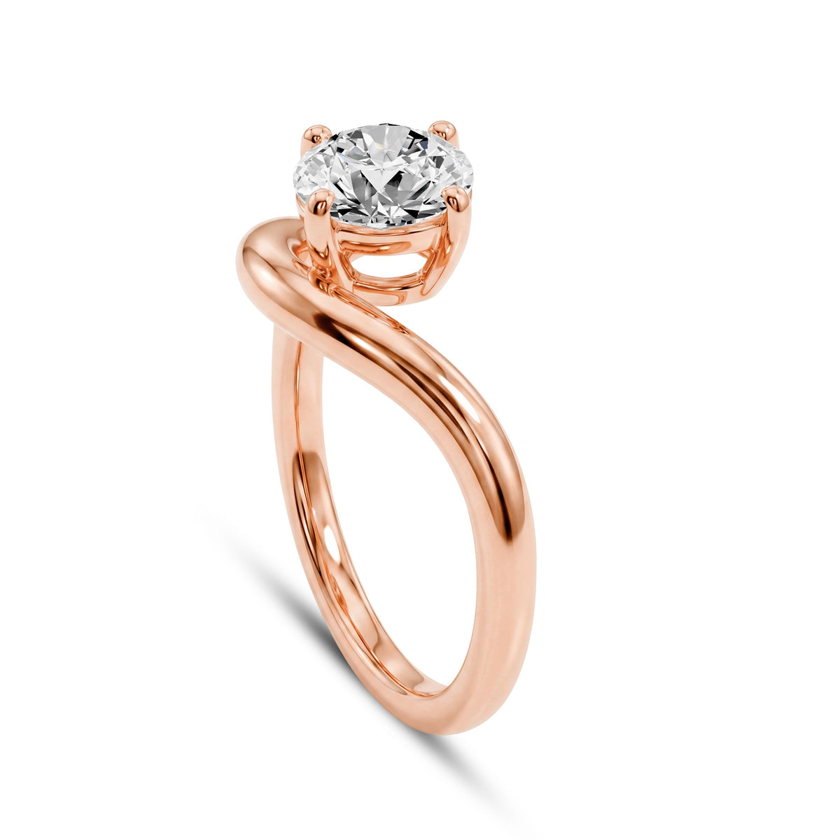 1.80 CTW Oval Lab-Grown Diamond Bypass Solitaire Ring in 18kt Gold Vermeil.GrownnDiva