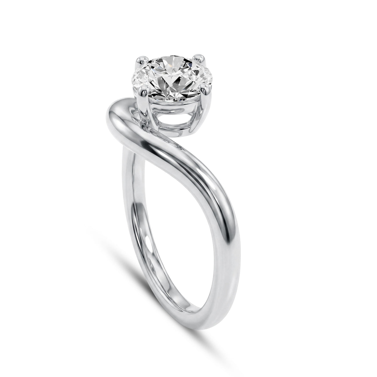 1.80 CTW Oval Lab-Grown Diamond Bypass Solitaire Ring in 18kt Gold Vermeil.GrownnDiva