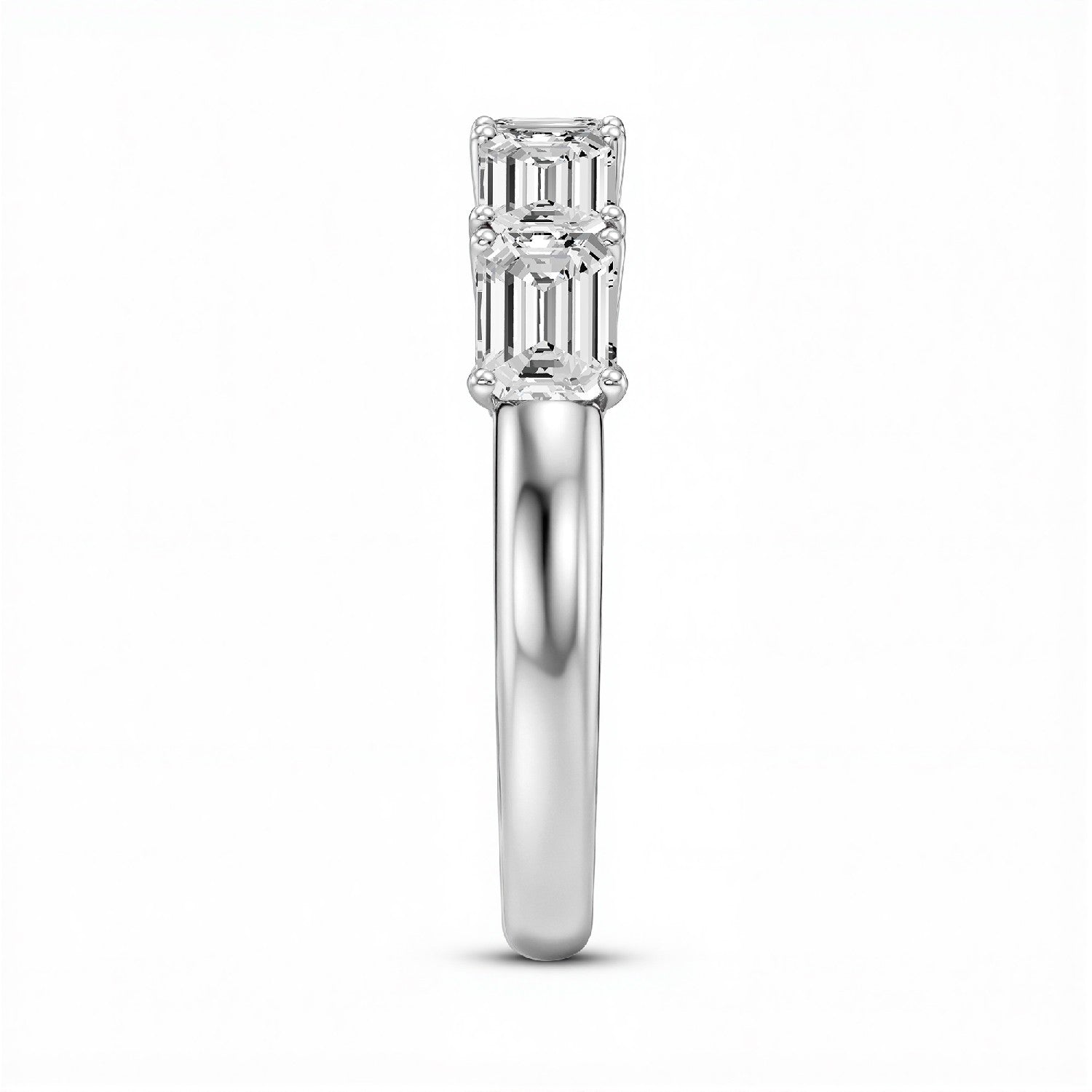 GrownńDiva 1.50 CTW Lab-Grown Diamond Emerald-Cut Five-Stone Band in 18KT Gold Vermeil