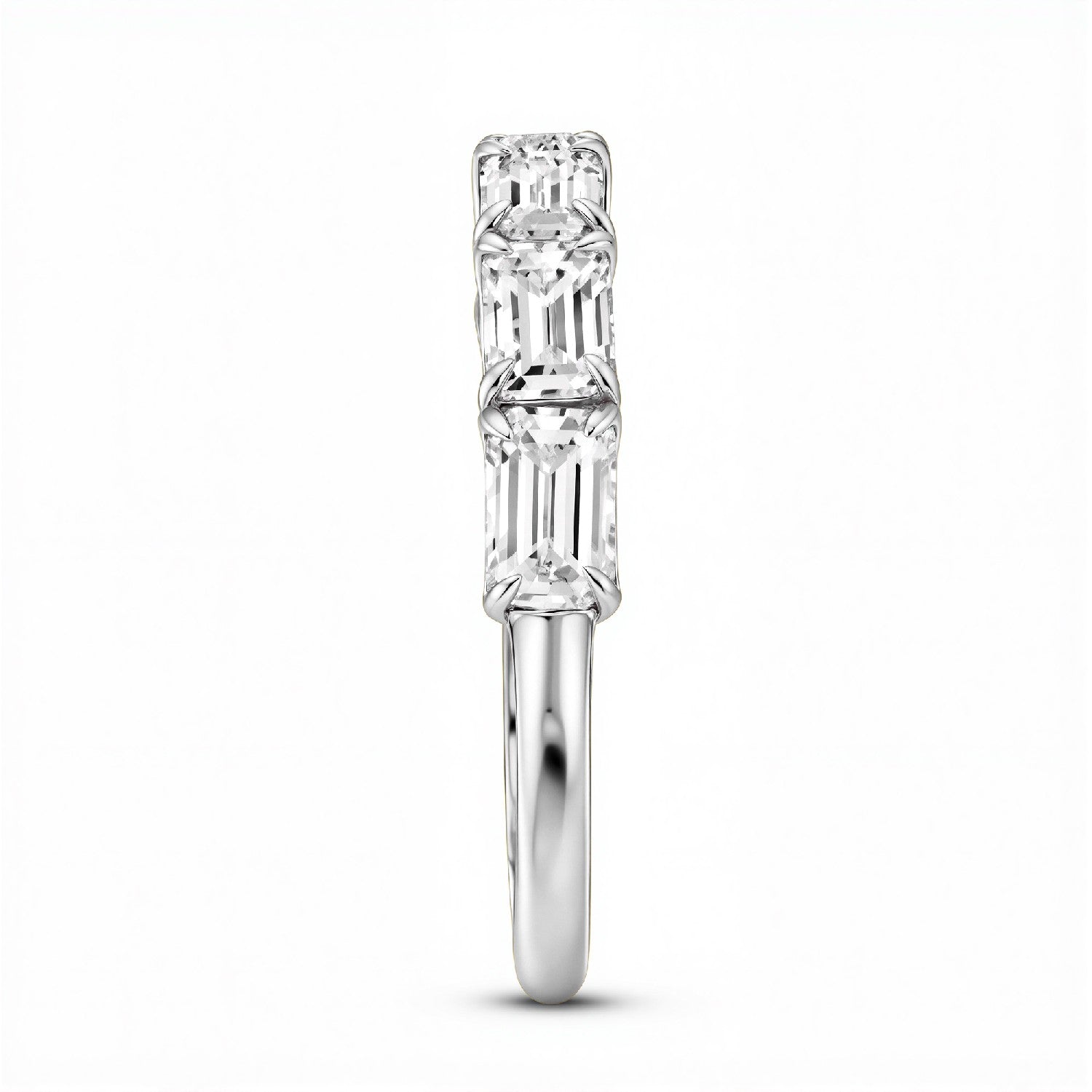 GrownńDiva 1.50 CTW Emerald-Cut Lab-Grown Diamond Five-Stone Band in 18KT Gold Vermeil
