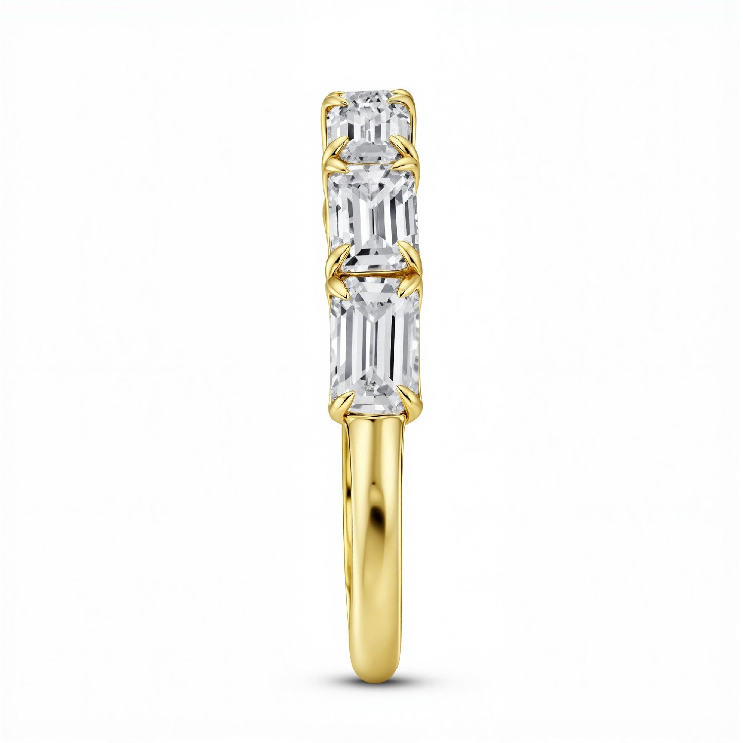 GrownńDiva 1.50 CTW Emerald-Cut Lab-Grown Diamond Five-Stone Band in 18KT Gold Vermeil