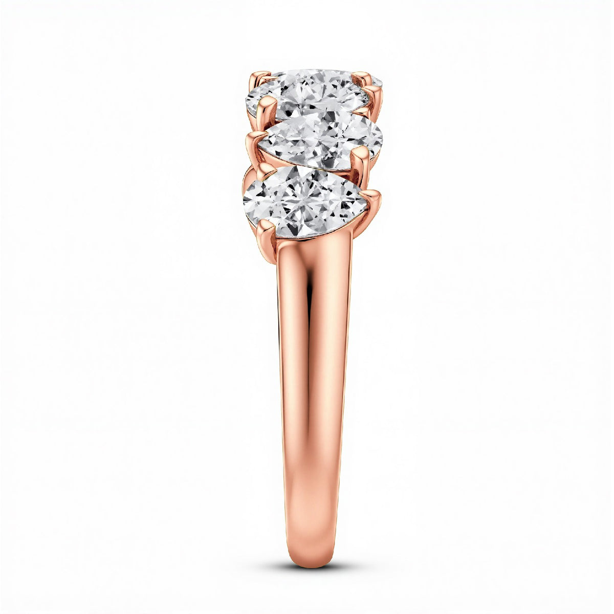 The Seven-Stone Pear shape band | 1.75 CTW Lab Diamond 18KT Gold Vermeil.GrownnDiva
