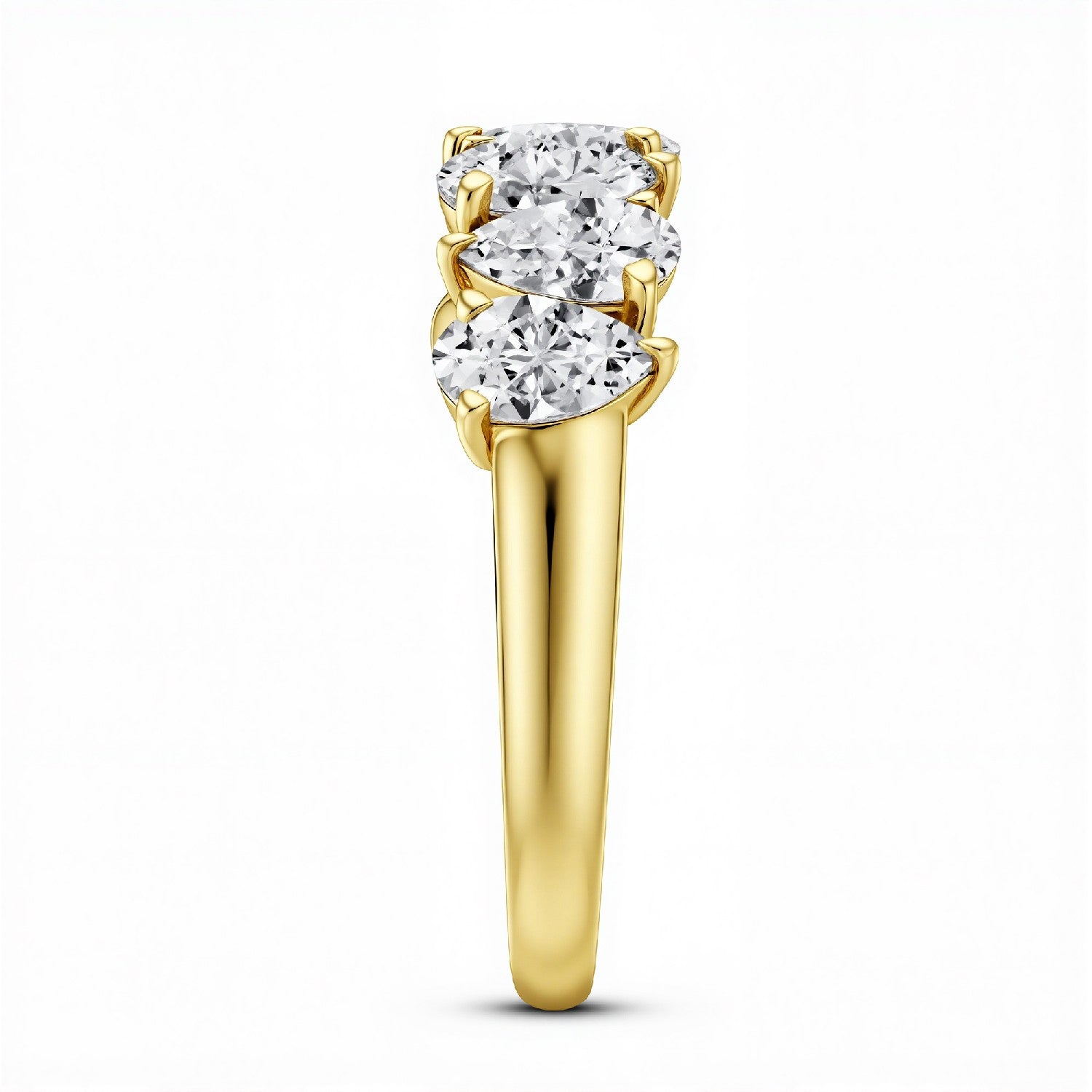 The Seven-Stone Pear shape band | 1.75 CTW Lab Diamond 18KT Gold Vermeil.GrownnDiva