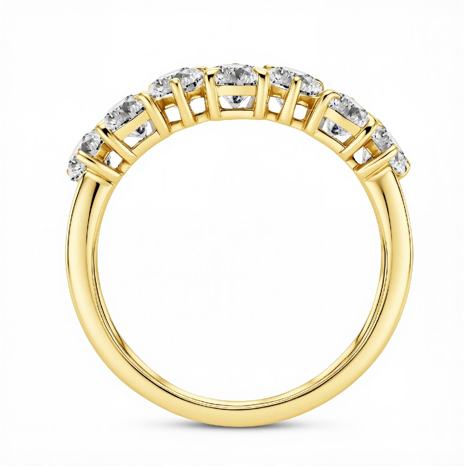 The Seven-Stone Pear shape band | 1.75 CTW Lab Diamond 18KT Gold Vermeil.GrownnDiva
