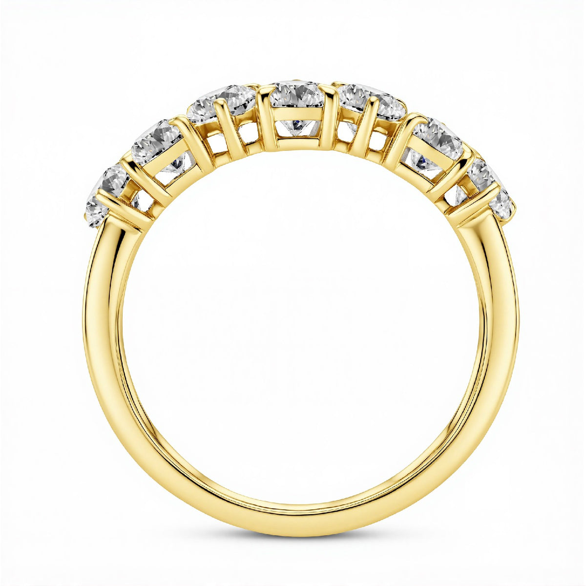 The Seven-Stone Pear shape band | 1.75 CTW Lab Diamond 18KT Gold Vermeil.GrownnDiva