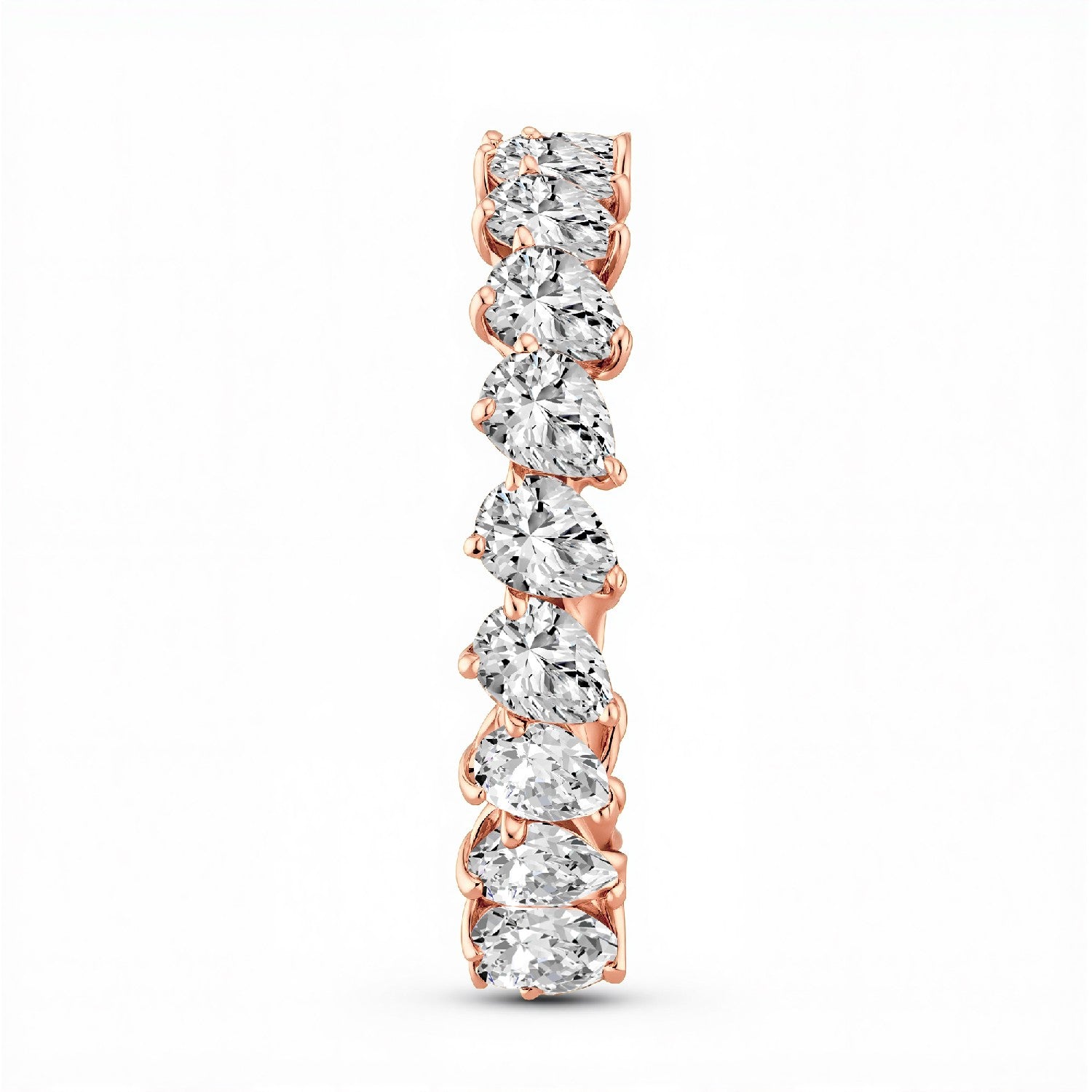 4.20 CTW Pear-Cut Lab Diamond Eternity Band | 18KT Gold Vermeil.GrownńDiva