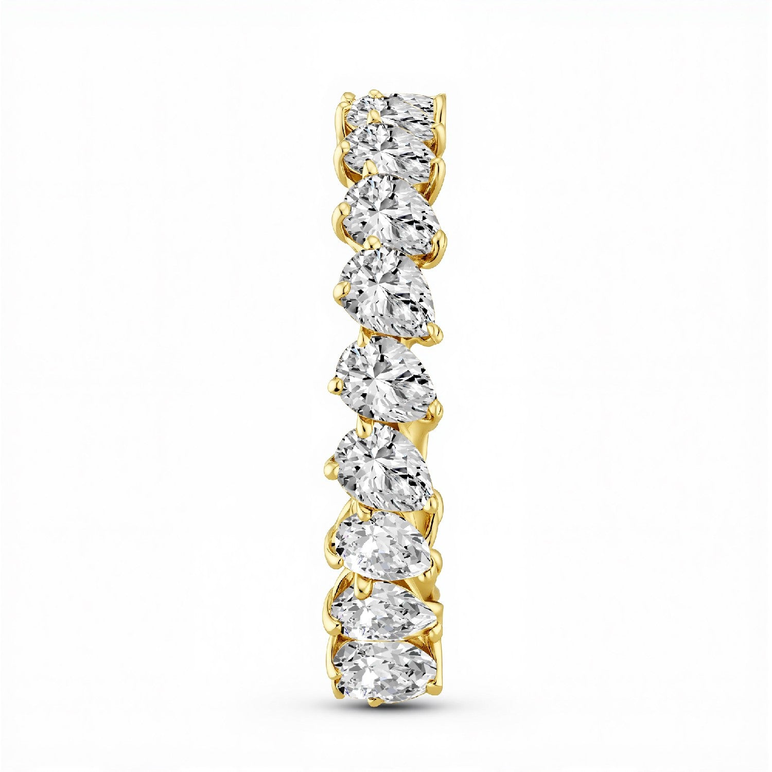 4.20 CTW Pear-Cut Lab Diamond Eternity Band | 18KT Gold Vermeil.GrownńDiva