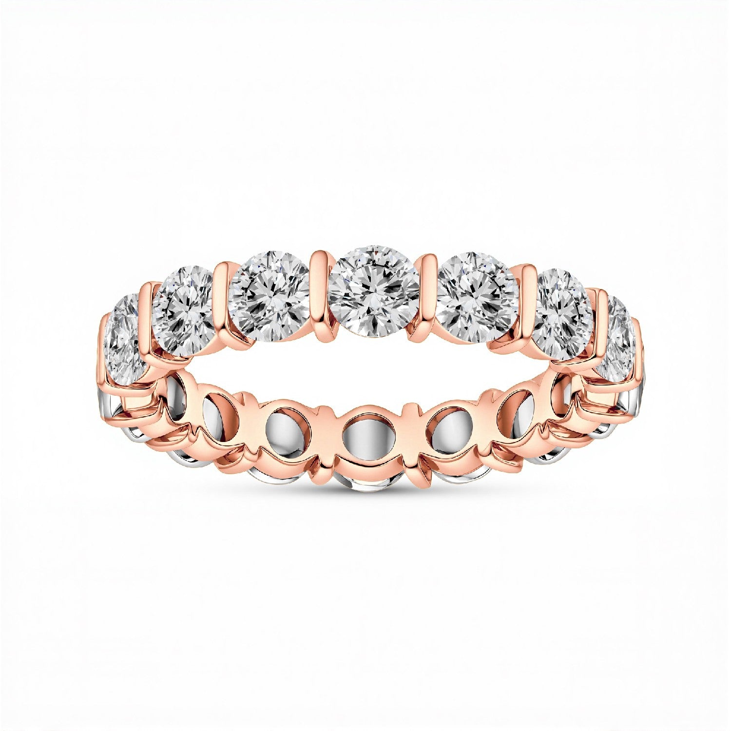 The Bar-Set Brilliant Eternity Band | 3.20 CTW Lab Diamond 18KT Gold Vermeil.GrownńDiva