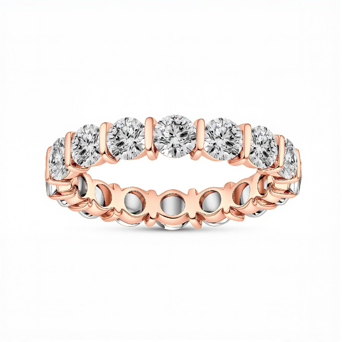 The Bar-Set Brilliant Eternity Band | 3.20 CTW Lab Diamond 18KT Gold Vermeil.GrownnDiva