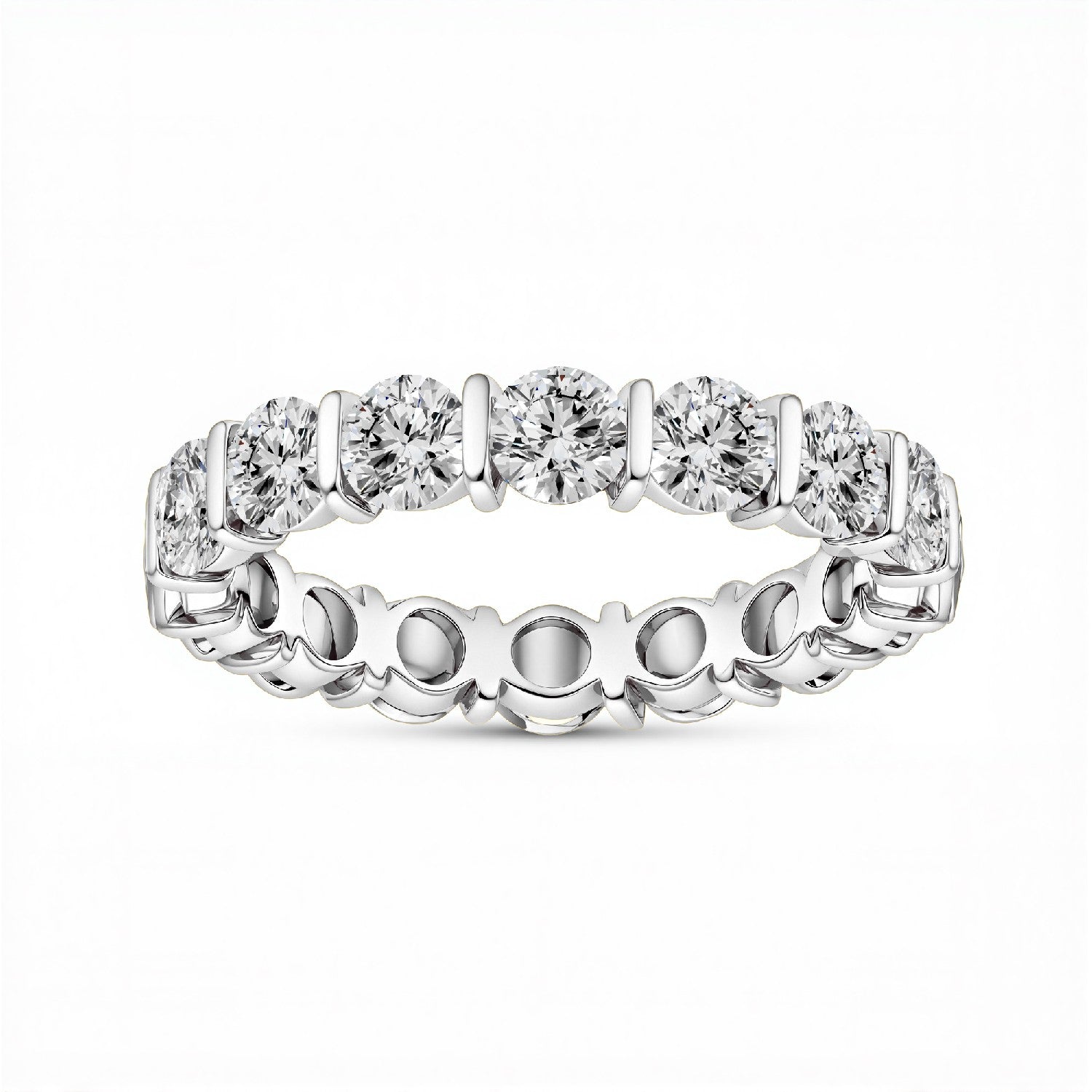 The Bar-Set Brilliant Eternity Band | 3.20 CTW Lab Diamond 18KT Gold Vermeil.GrownńDiva