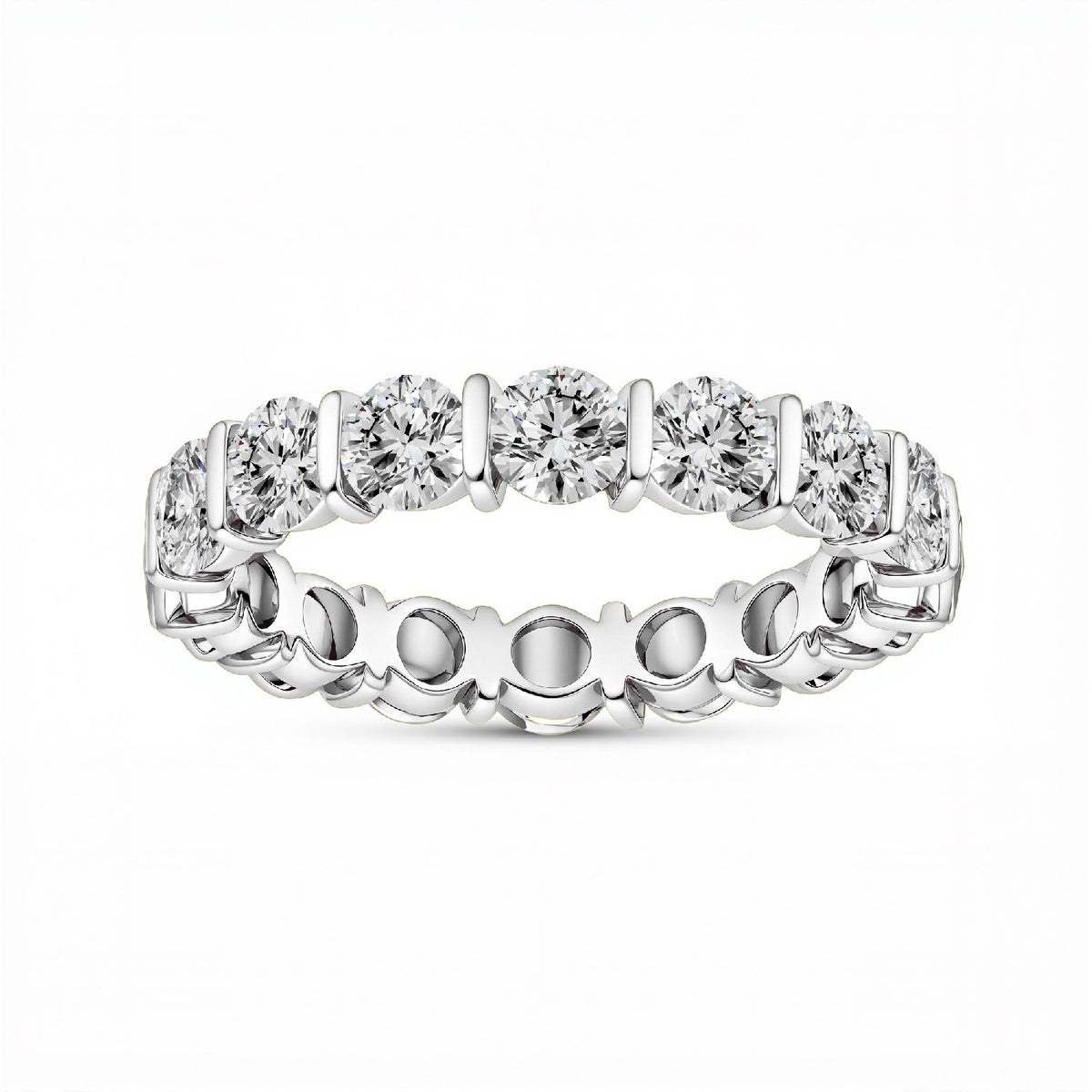 The Bar-Set Brilliant Eternity Band | 3.20 CTW Lab Diamond 18KT Gold Vermeil.GrownnDiva
