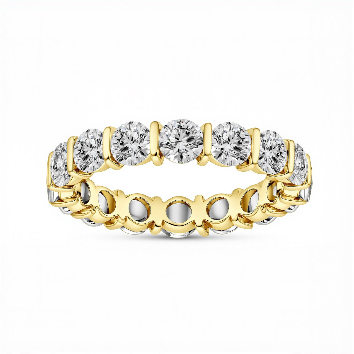 The Bar-Set Brilliant Eternity Band | 3.20 CTW Lab Diamond 18KT Gold Vermeil.GrownnDiva