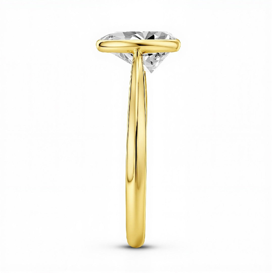 1.50 Carat Pear Cut Lab Diamond Solitaire Ring – 18kt Gold Vermeil on 925 Silver | GrownńDiva