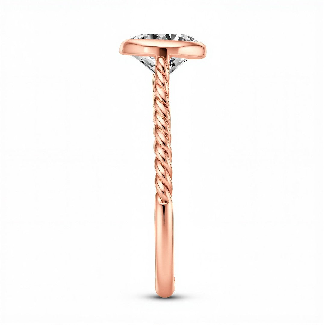 1.50 CT Round Brilliant Lab-Grown Diamond Bezel Solitaire Ring in 18kt Gold Vermeil by GrownńDiva