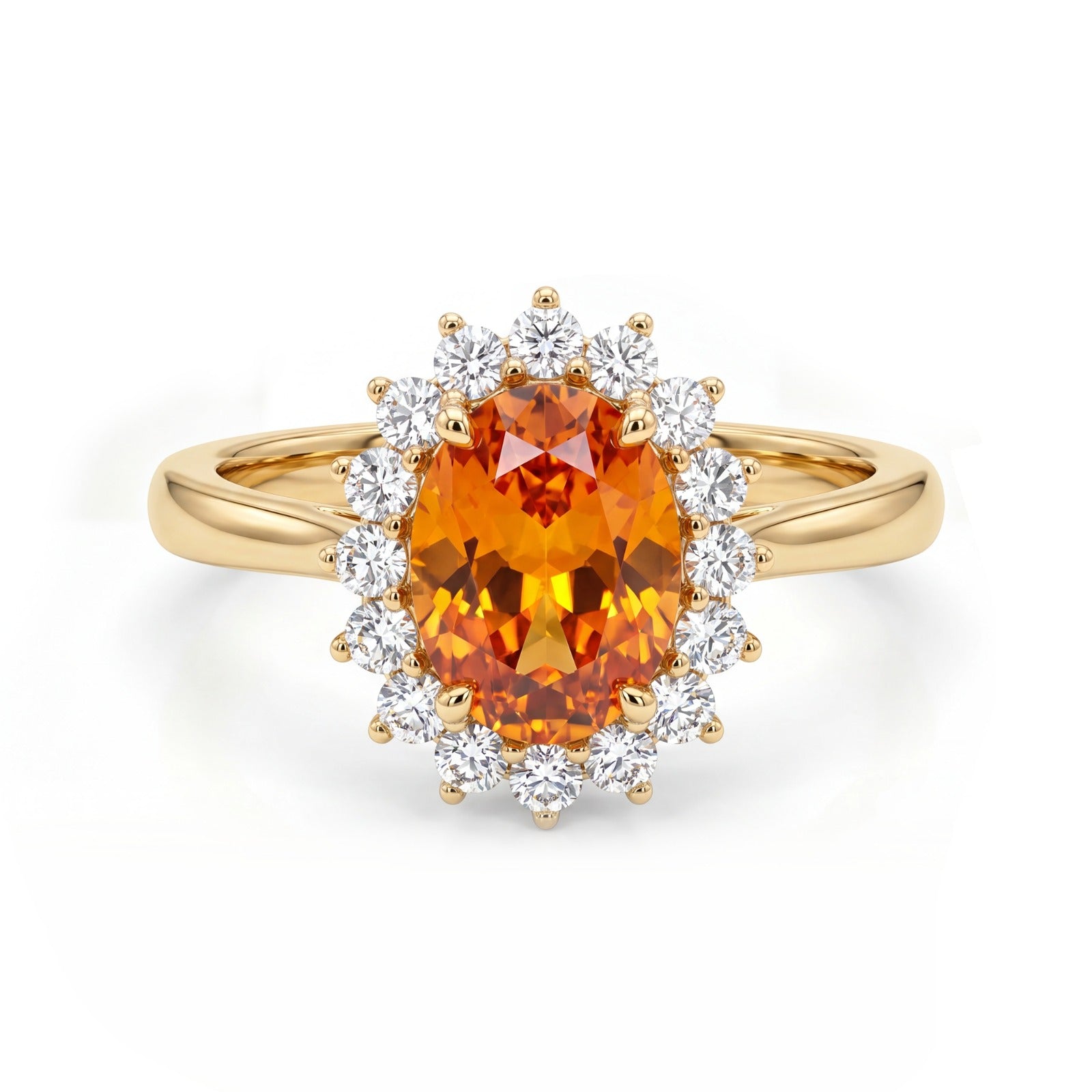 1.35 CT Oval Center & Lab-Grown Diamond Birth Stone Halo Ring in 18KT Gold Vermeil | GrownńDiva