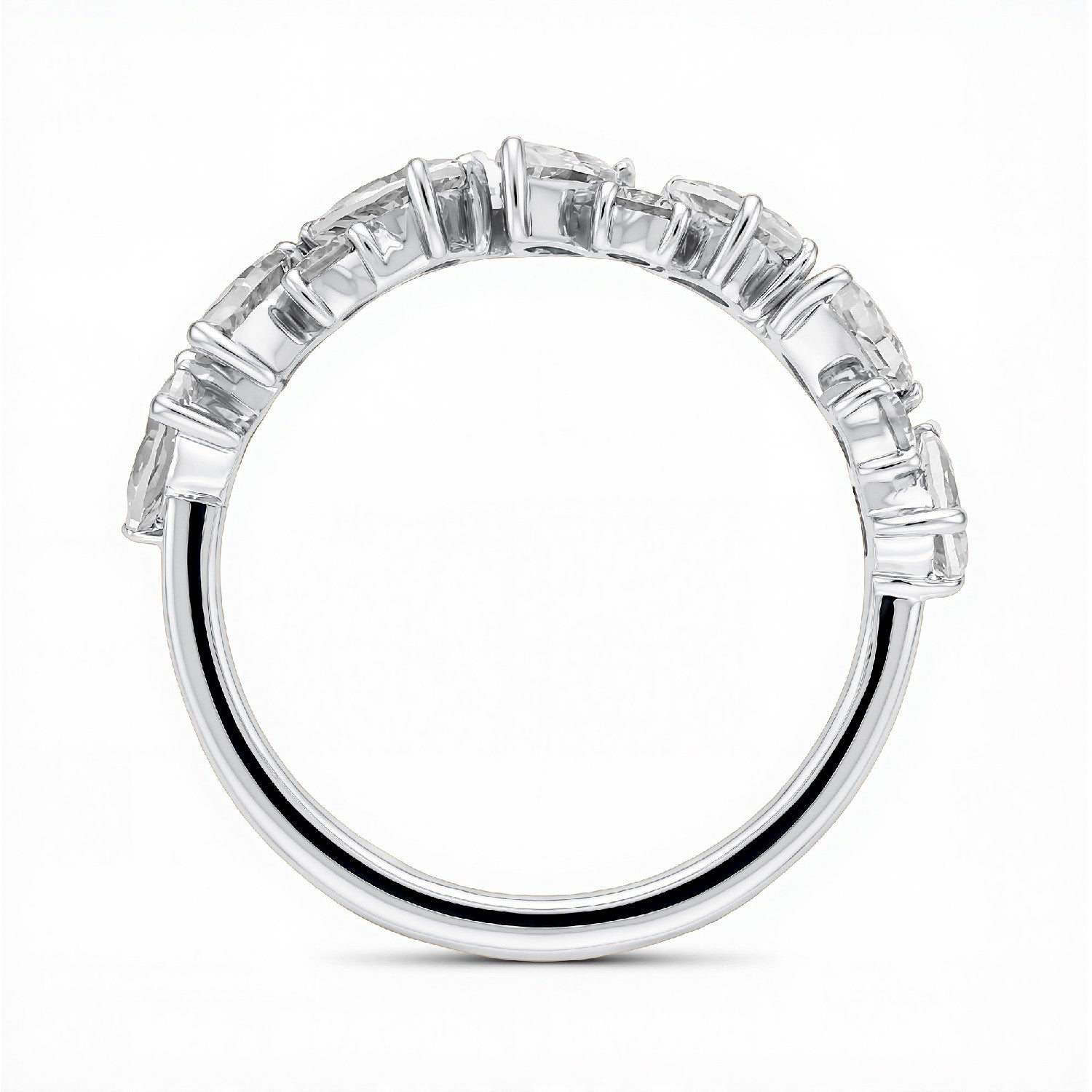 GrownńDiva 2.07 CT. T.W. Pear and Round Lab Diamond Cluster Band in 925 Silver