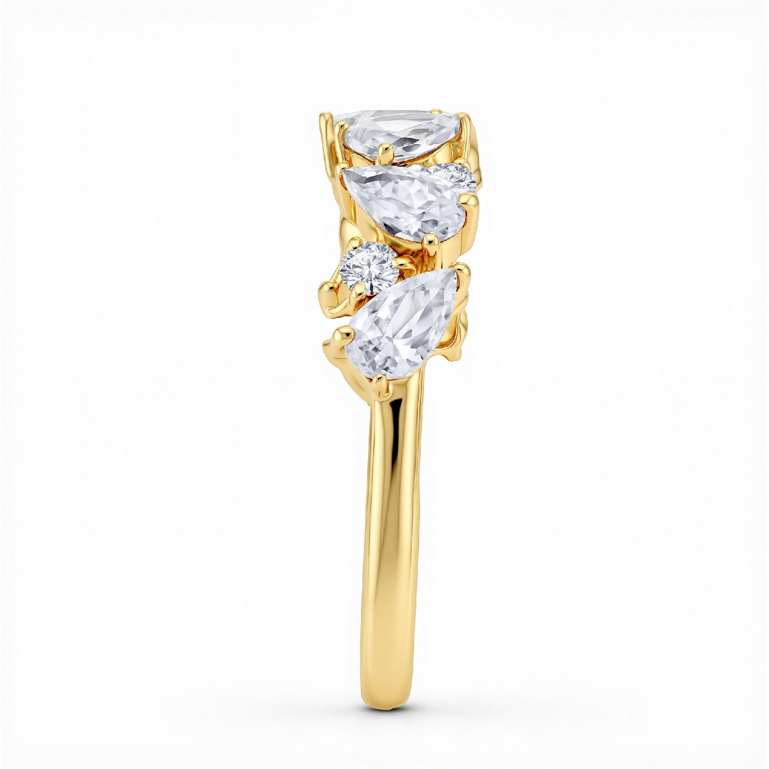 GrownńDiva 2.07 CT. T.W. Pear and Round Lab Diamond Cluster Band in 925 Silver
