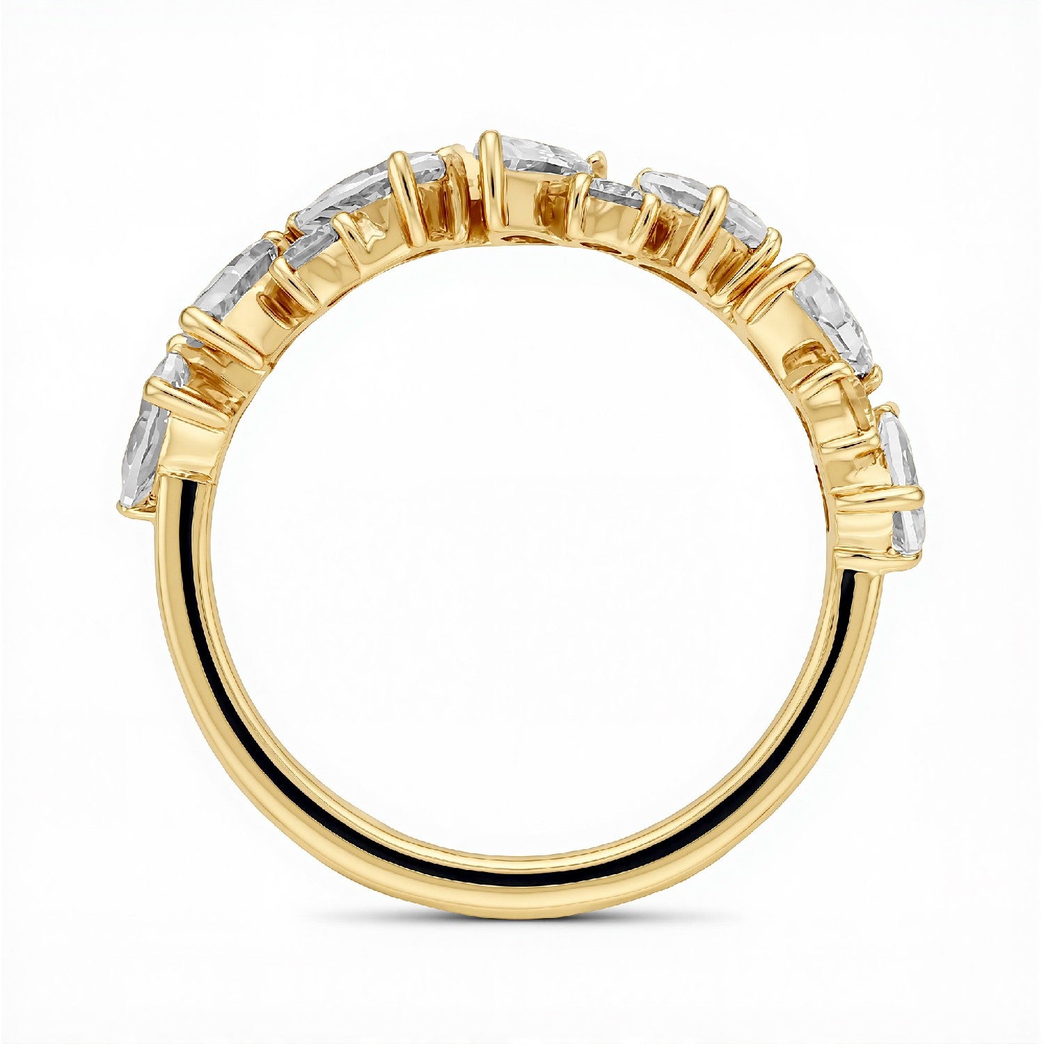 GrownńDiva 2.07 CT. T.W. Pear and Round Lab Diamond Cluster Band in 925 Silver
