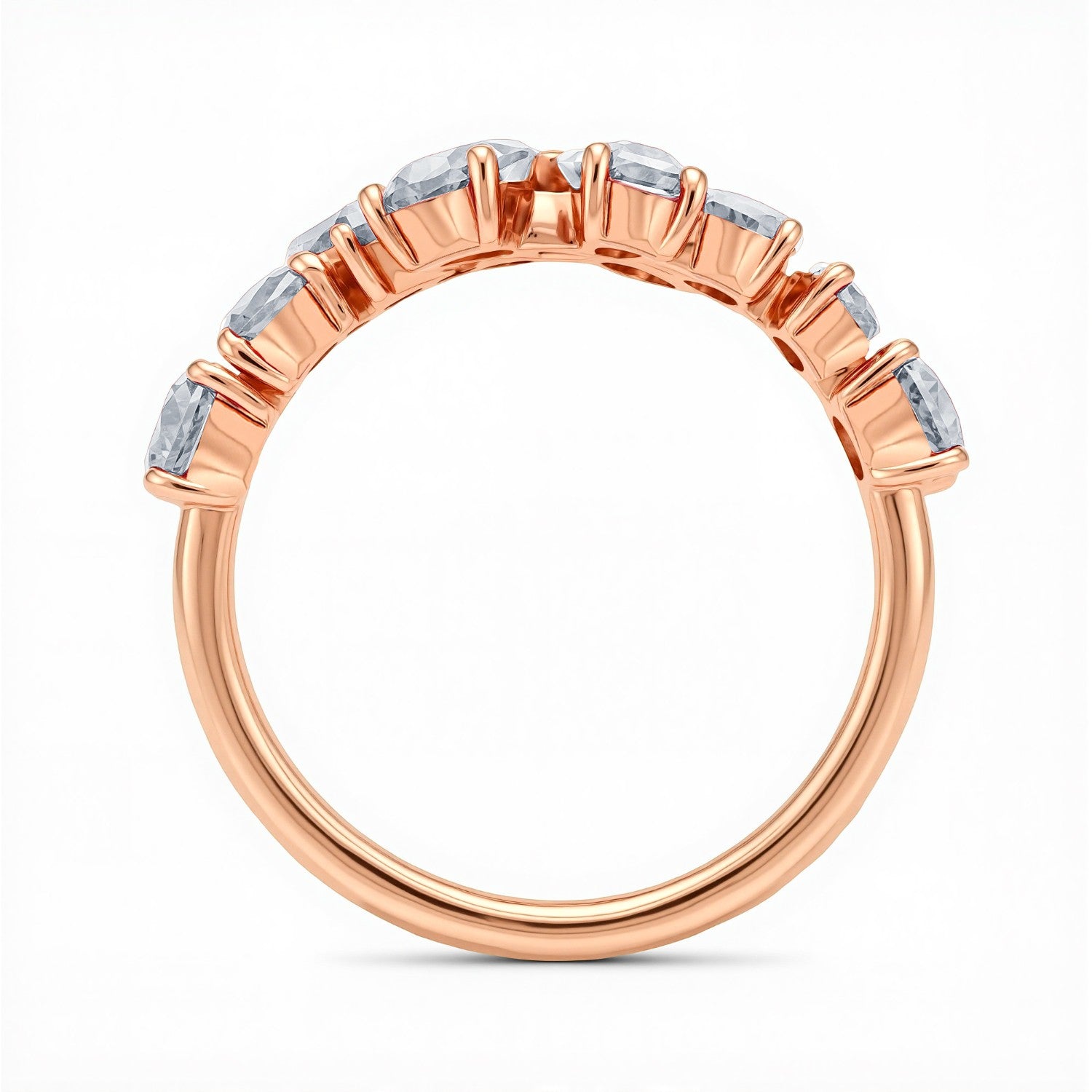 GrownńDiva 2.94 CTW Multi-Shape Lab Diamond Bypass Cluster Ring in 18K Gold Vermeil 925 Silver.
