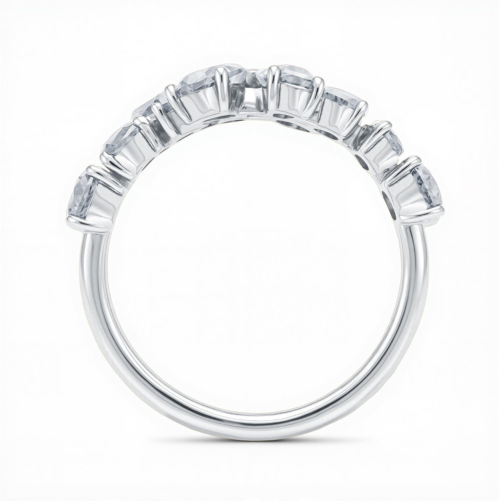 GrownńDiva 2.94 CTW Multi-Shape Lab Diamond Bypass Cluster Ring in 18K Gold Vermeil 925 Silver.